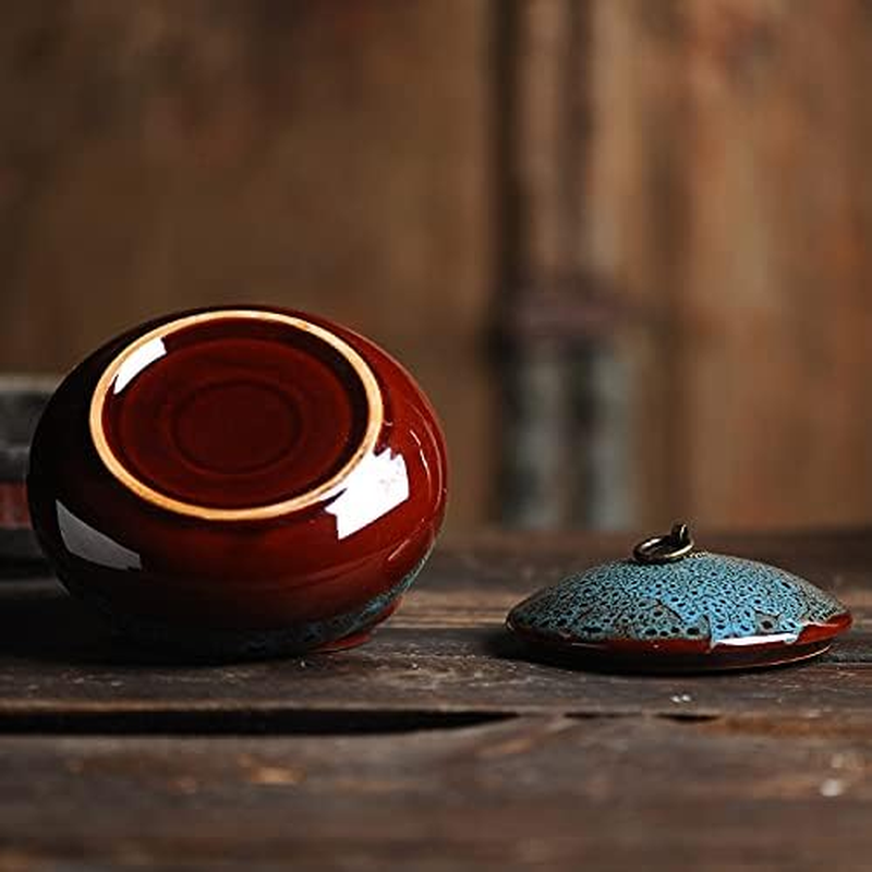 Ceramic Ashtray with Lids Windproof Cigarette Ashtray for Indoor or Outdoor Use Ash Holder for Smokers Desktop Smoking Ash Tray for Home Office Decoration (Blue-X) image number 2