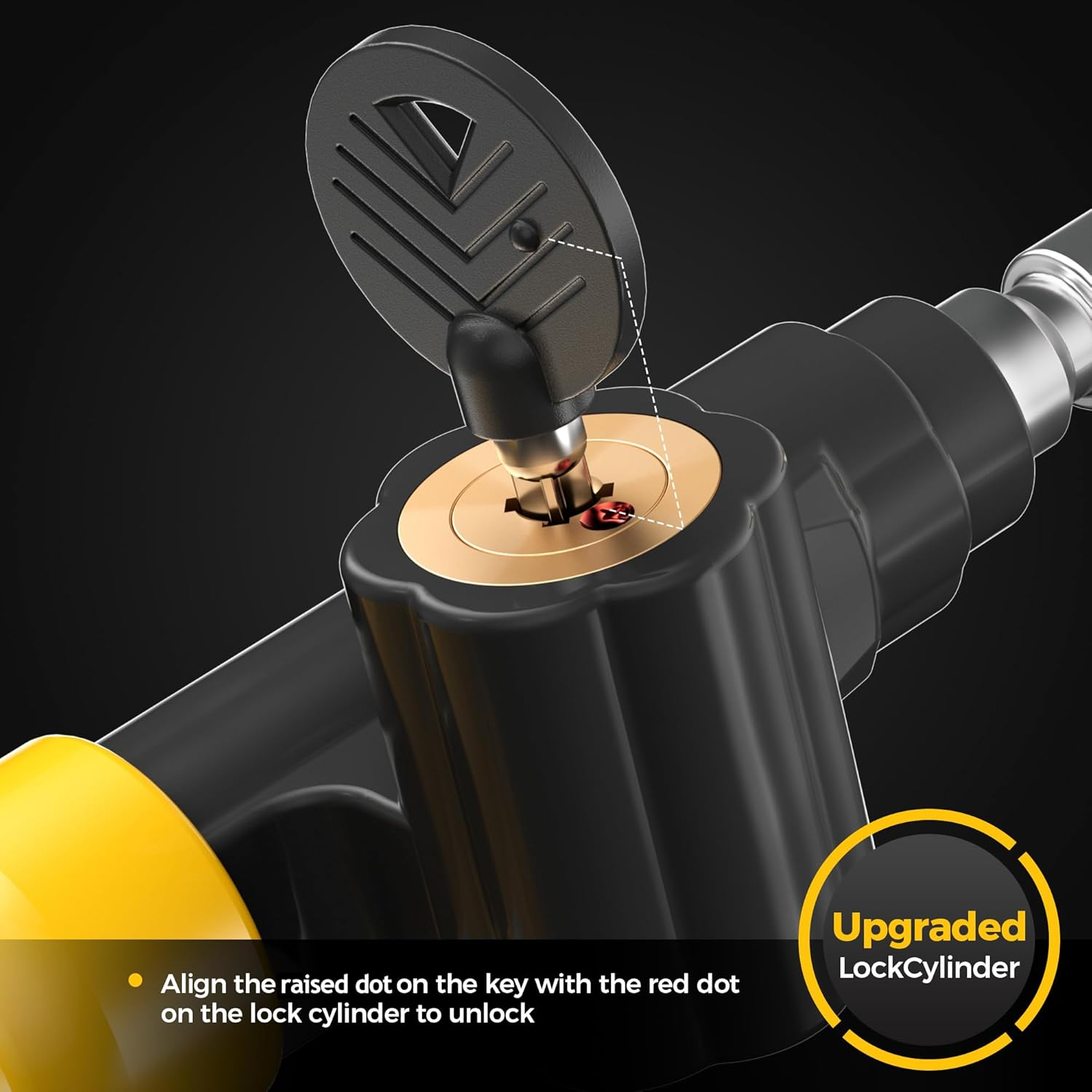 SURDOCA Car Steering Wheel Lock Anti-Theft Device, Easy Installation Steering Wheel Locks for Cars SUV Van, Upgraded Lock Cylinder, Rubber Protection, Extendable Universal Security Devices, Red image number 1