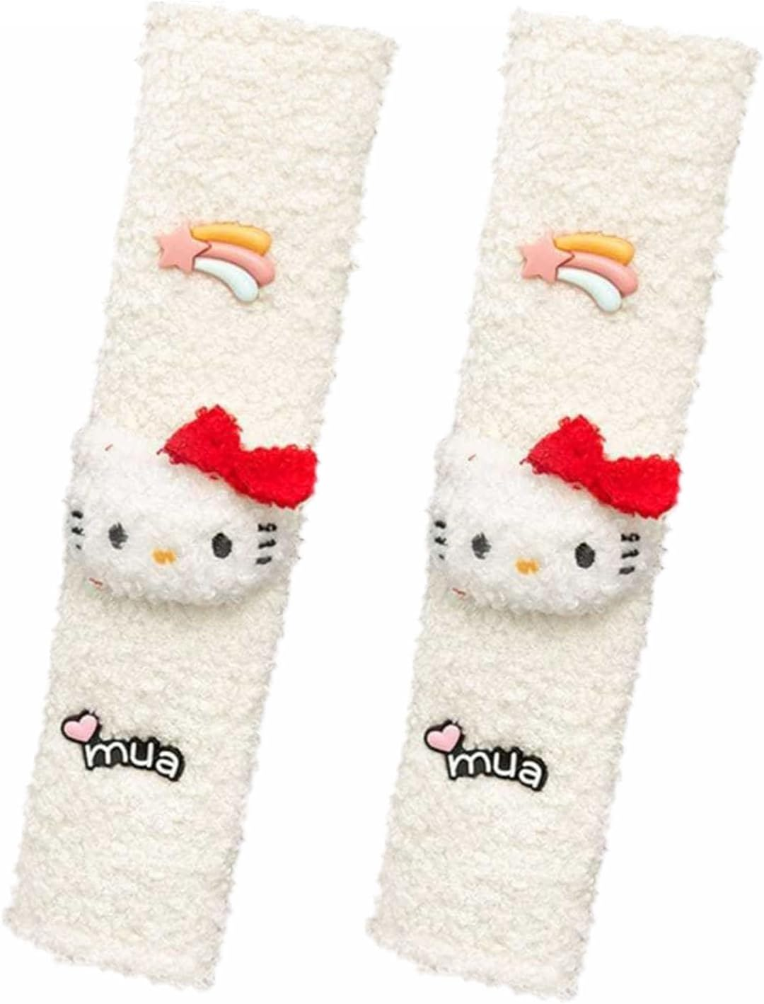Kawaii Car Seat Belt Strap Cover, Cute 2 Pieces Set Anime Seat Strap Neck Protector Car Decorations for Women(White Dog), MG-AT002