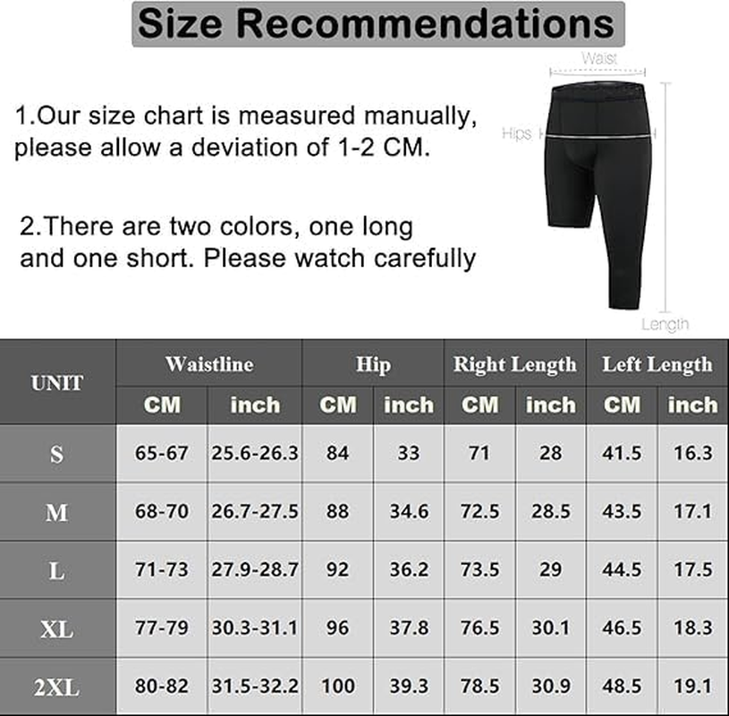 Men'S Compression Sport Pants Single Leg 3/4 Base Layer Basketball Leggings Athletic One Leg Capri Tights Running image number 7