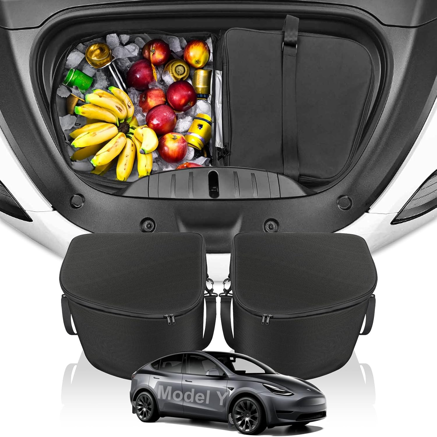 2024 Model 3 Highland Frunk Organizer, Car Cargo Organizer for Tesla Model 3 2017-2024, Front Trunk Insulation Cooler Bag, Portable Waterproof Container with Adjustable Strip