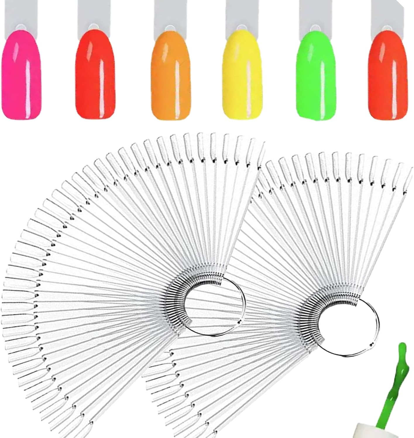100-Piece Nail Swatches Sticks in Transparent, Detachable Practice Nails Sticks for Beginner, Nail Art Tips Nail Display for Salon image number 1