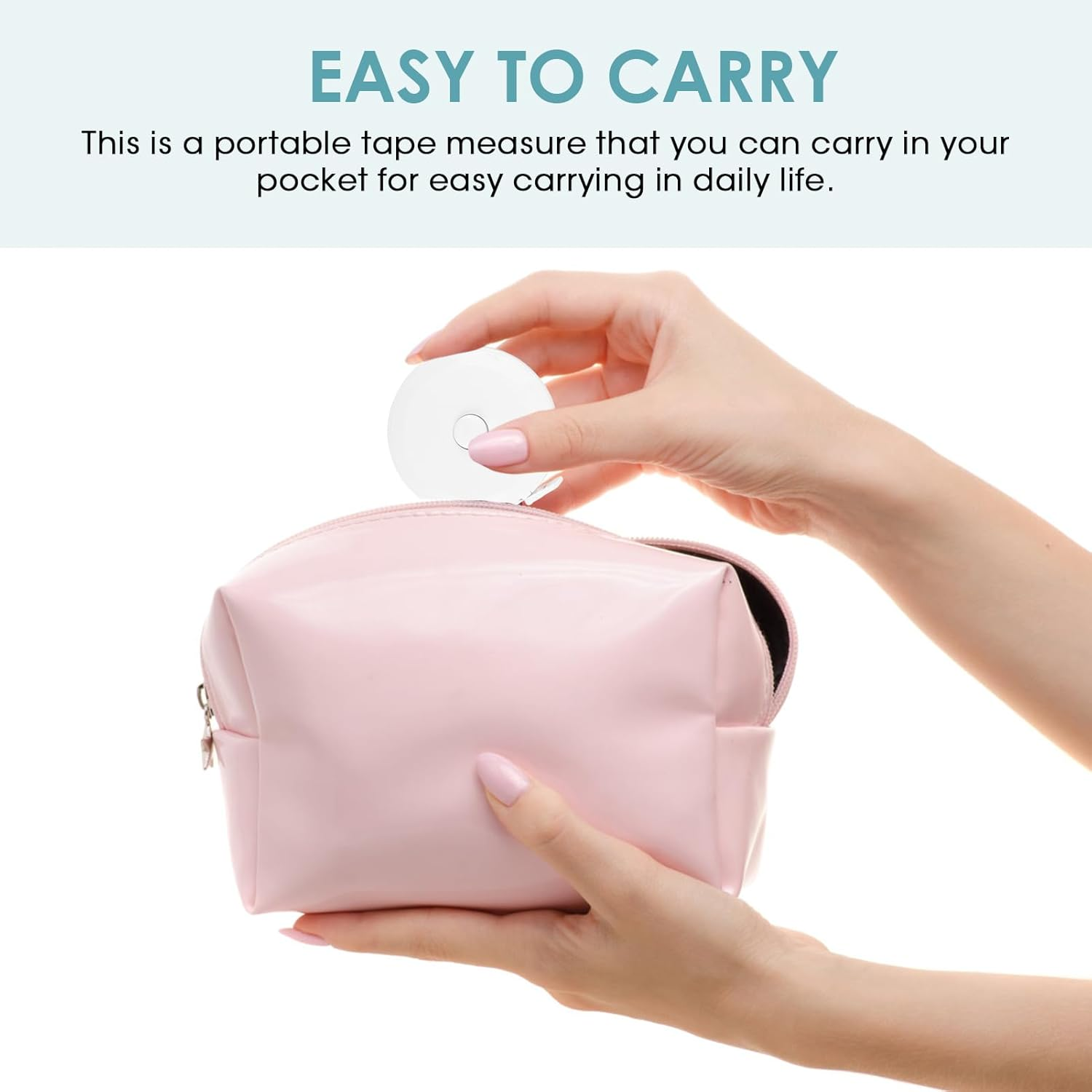 2 Pcs Retractable Measuring Tape, Dual Sided 150CM Soft Fabric Measuring Tape with Inch and Centimeter Scales for Sewing, Tailor, Crafts, Waist, Weight Loss Tracking, DIY Projects (Black & White) image number 5