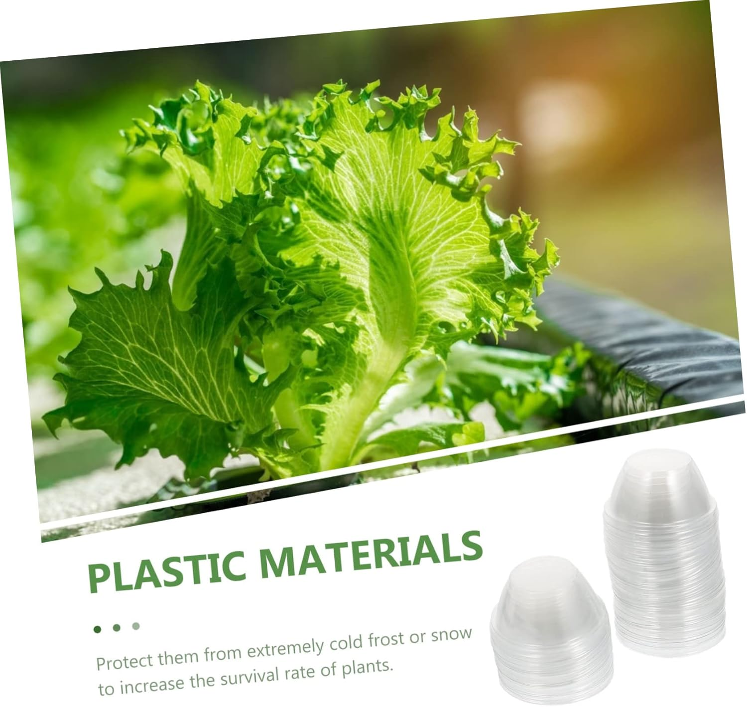 BEBEMOKO Moisture Retaining Plant Covers 50 Pack Transparent Planting Lids for Indoor Garden Hydroponic Supplies image number 2