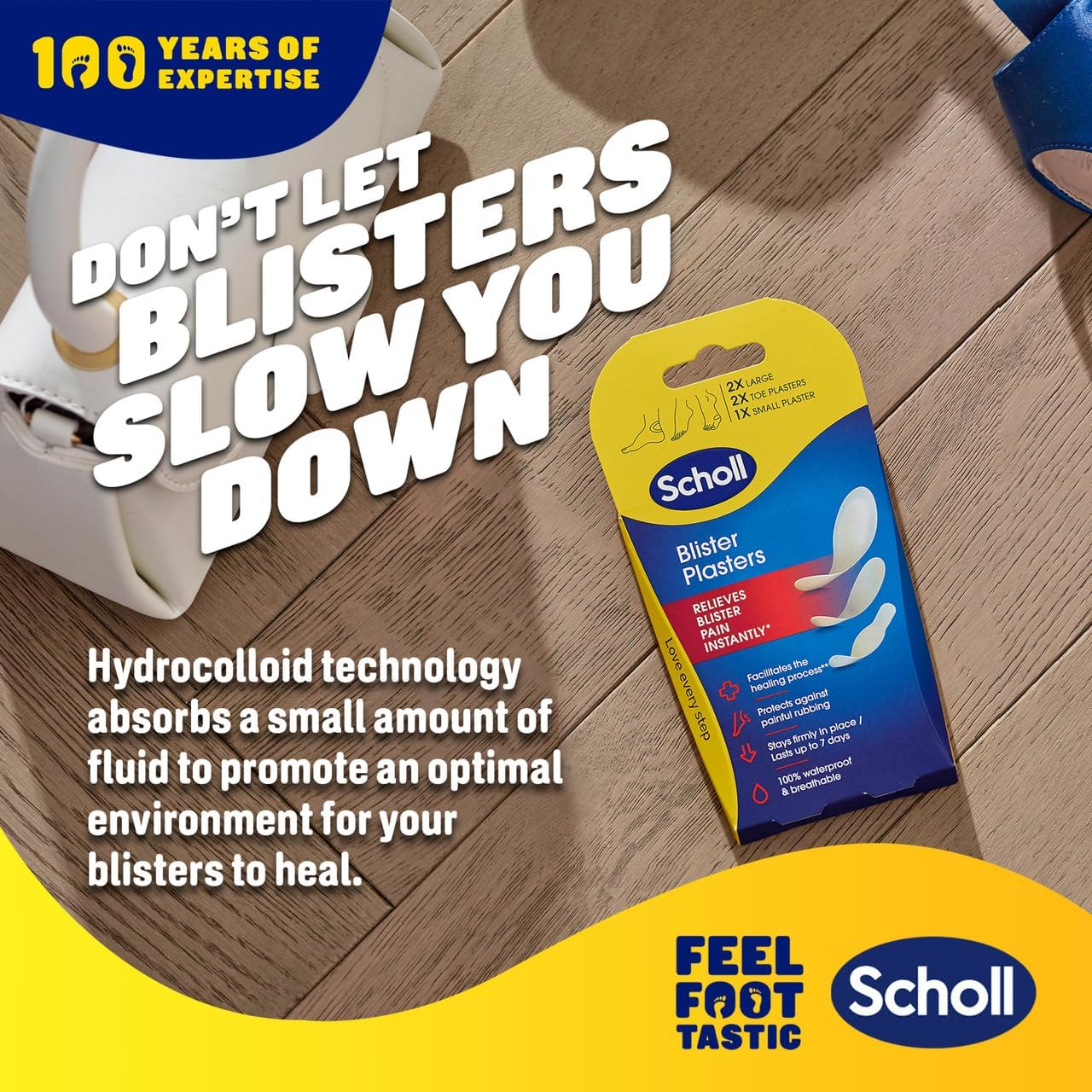 Scholl Mixed Blister Plasters Cushioned Protection for Blisters and Friction & Fast Relief, Pack of 5 image number 4