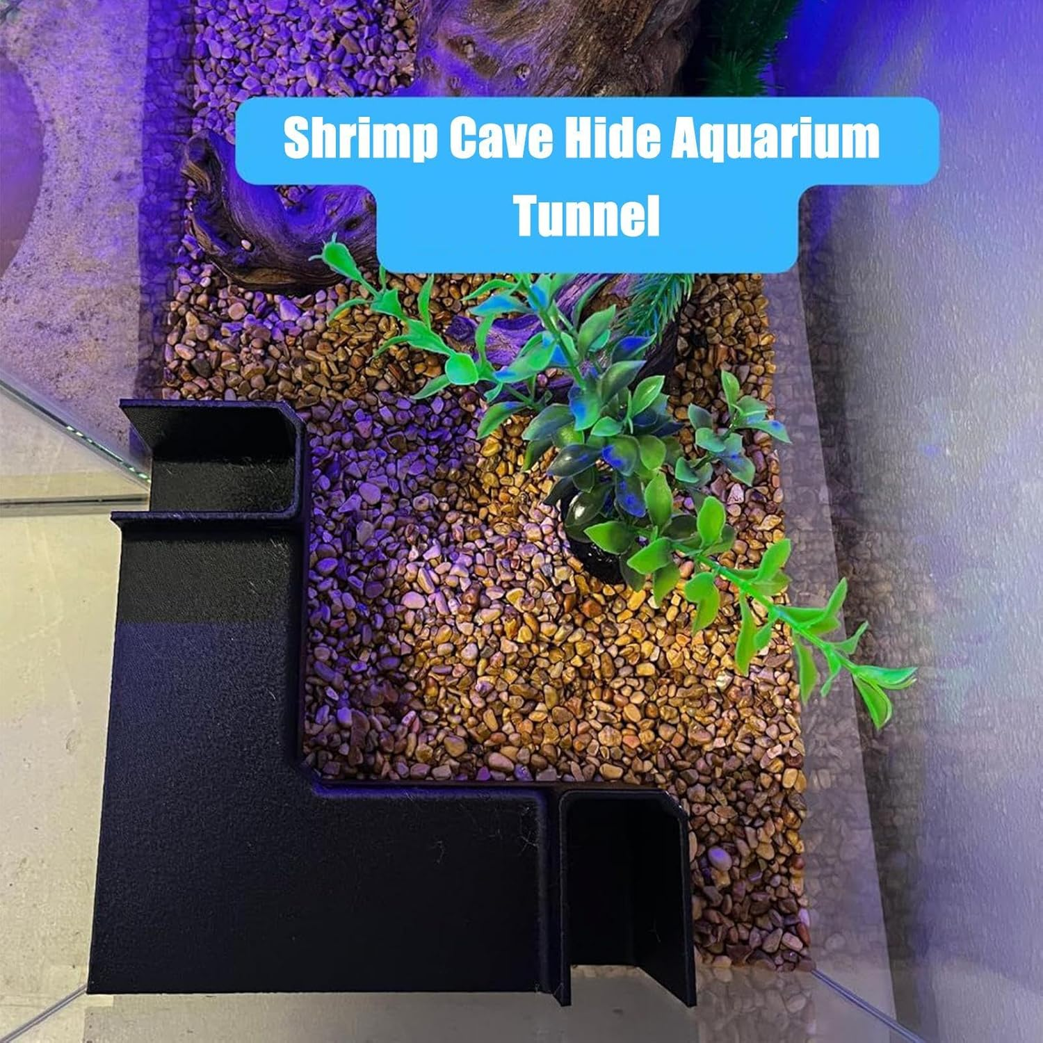Shrimp Hiding Spot - Small Hiding Tunnel, Decorative Tank Shelter | Smooth Corner Design, Natural Look Resin Structure, Safe Resting Space Betta Fish, Catfish, Tetras, Peaceful Aquatic Environments image number 6
