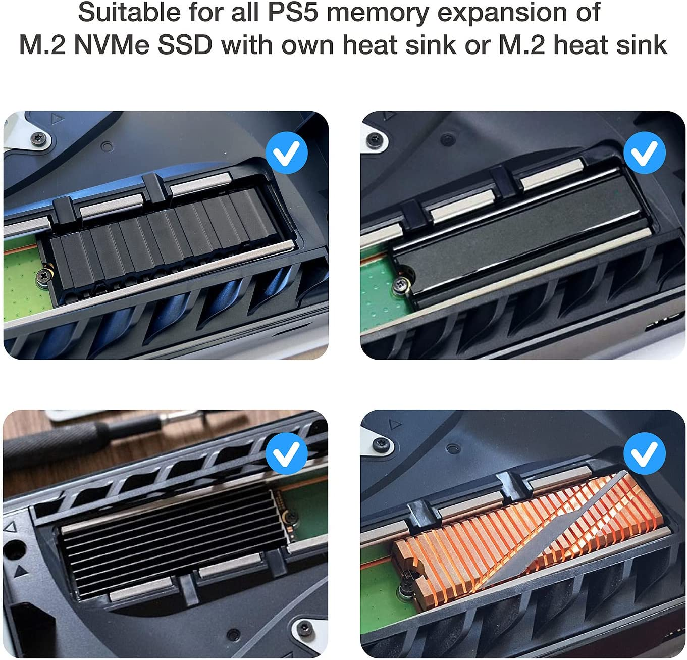 GRAUGEAR PS5 SSD Heatsink Cover, Heat Dissipation Solution for M.2 Expansion Slot, Fits All Ssds with Heatsink, Breathable Cellular Hole Design, Cooling and Dust Proof, Metal, Silver image number 5