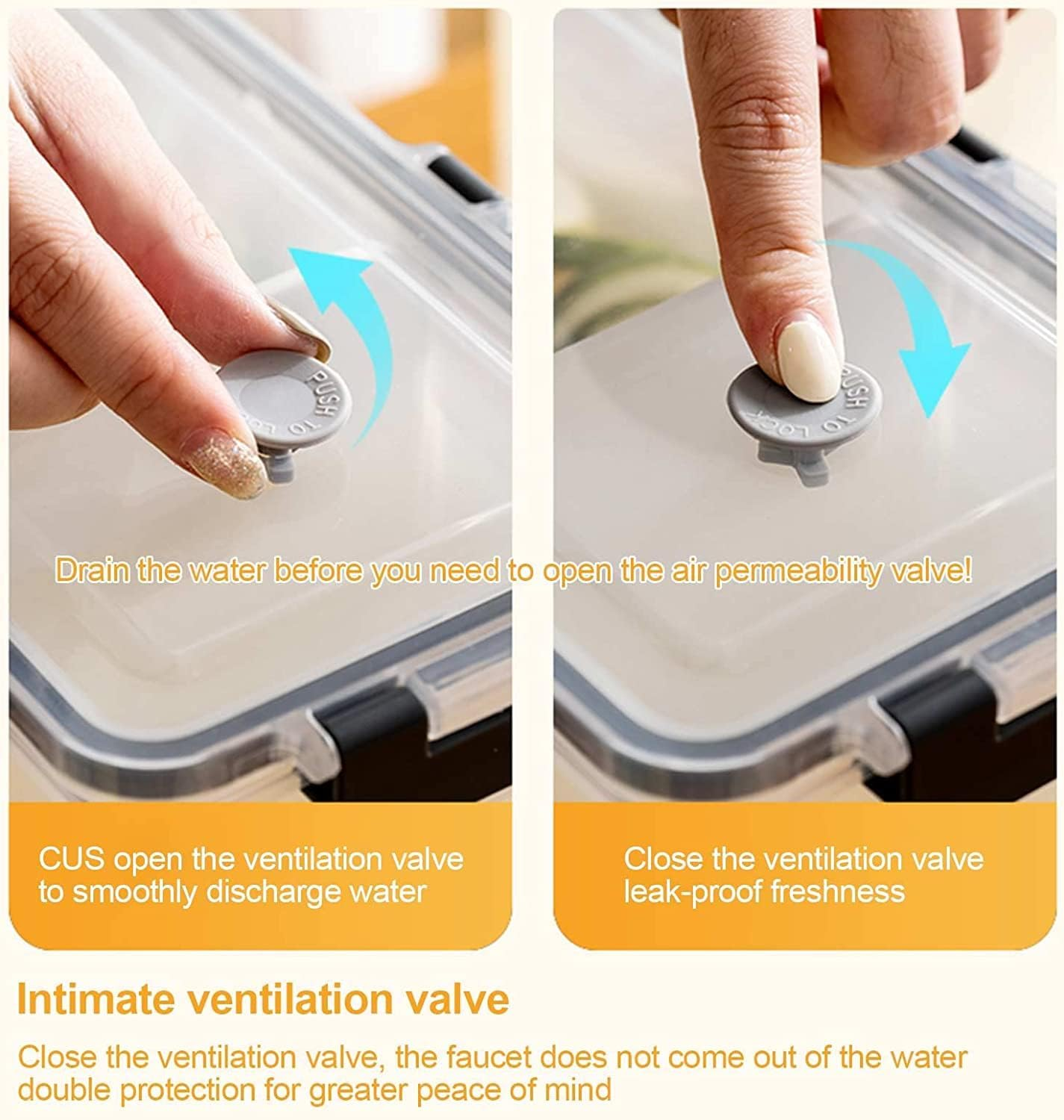 3.5 Liter Water Dispenser, Plastic Beverage Dispenser, Water Dispenser with Tap and Divider, Cold Water Jug with Tap, Lemonade Drink Container for Kitchen, Party, Bar (Gray) image number 1