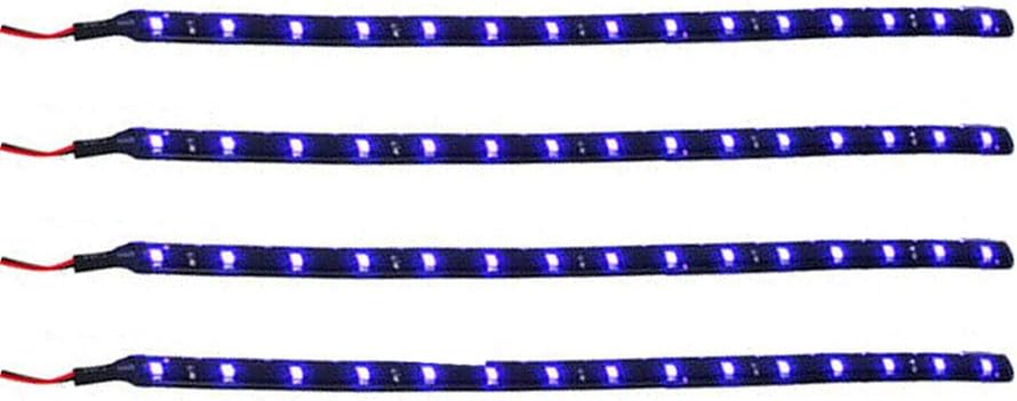 E Support Red 12V 15 Led 30Cm Car Flexible Waterproof Underbody Light Strip Pack of 4