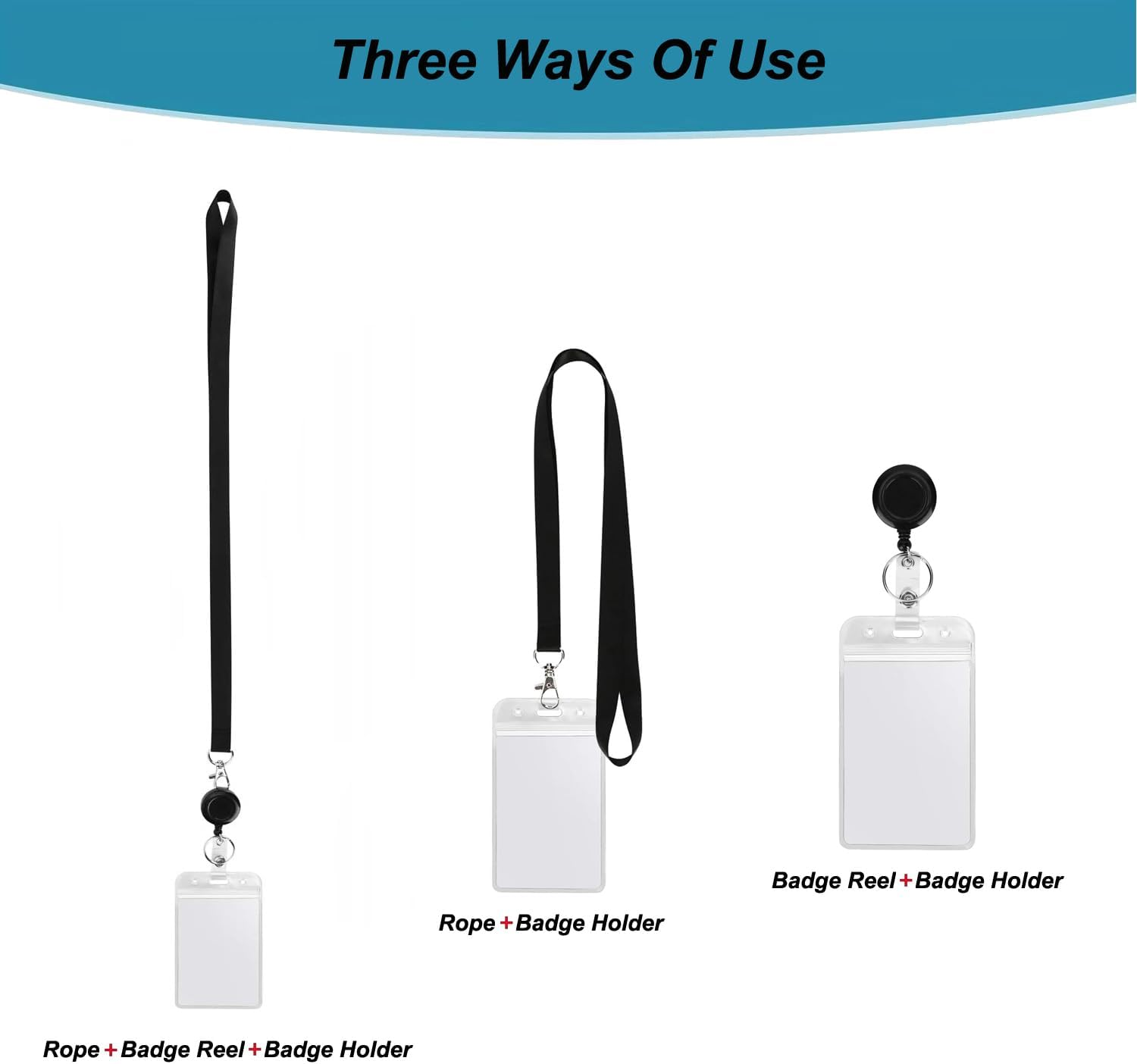 Aieve 2 Pack Retractable Id Badge Holder with Lanyard, Badge Clip Reel Vertical Quick Release and Safety，Retractable Badge Carabiner Reel Clip with Waterproof ID Cards Holders image number 4