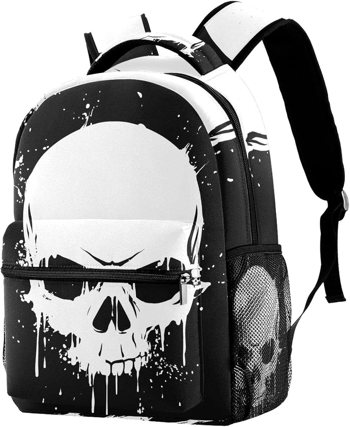 Grunge Skull Backpack Students Shoulder Bags Travel Bag College School Tote Backpacks image number 4