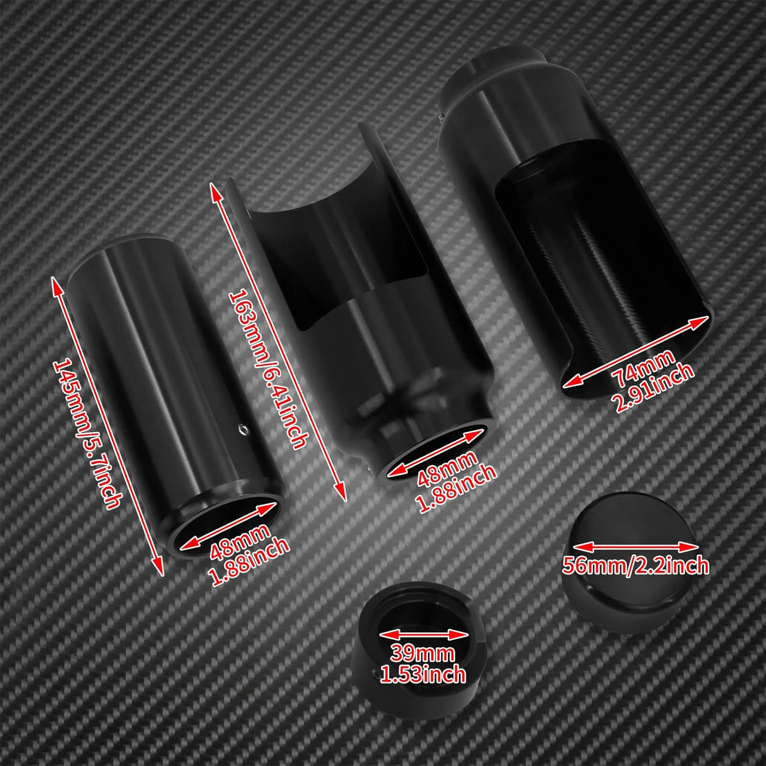 Motorcycle Front Fork Cover Set Tube Cap Kit Fit for Harley Softail Breakout FXBR FXBRS 2018-2023 image number 2