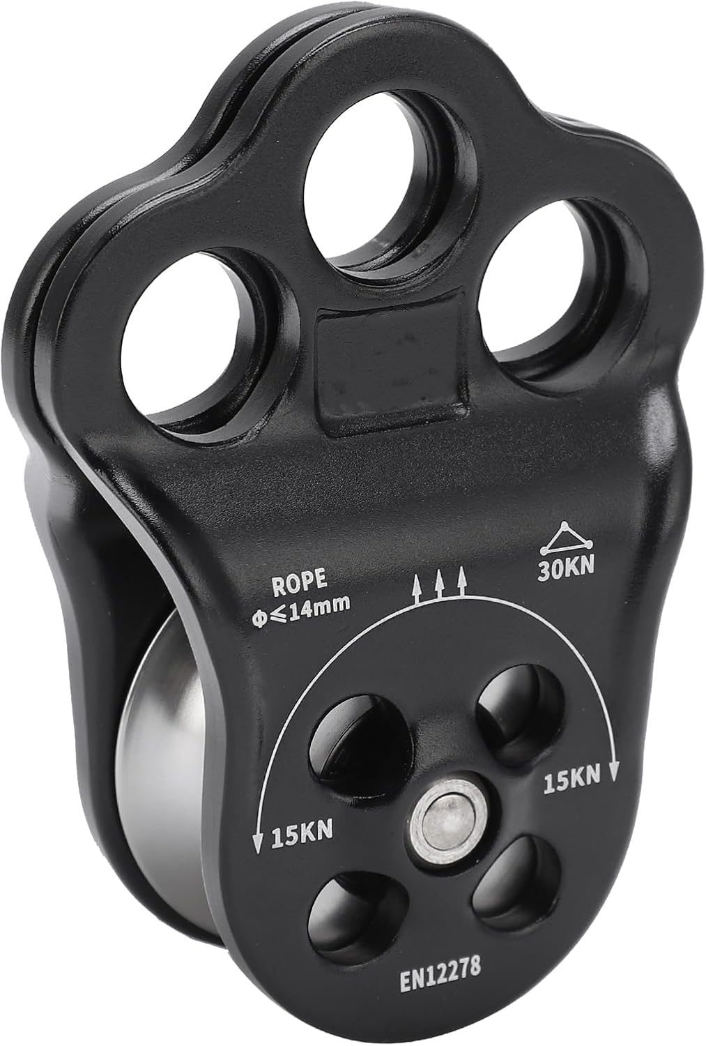 Hitch Climber Pulley, Wide Range of Rope Climber Pulley Strong Oxidation for Hauling for Outdoor for Rigging for Climbing, 30KN Hitch Climber Pulley Rescue Equipment Dual Bearing image number 3