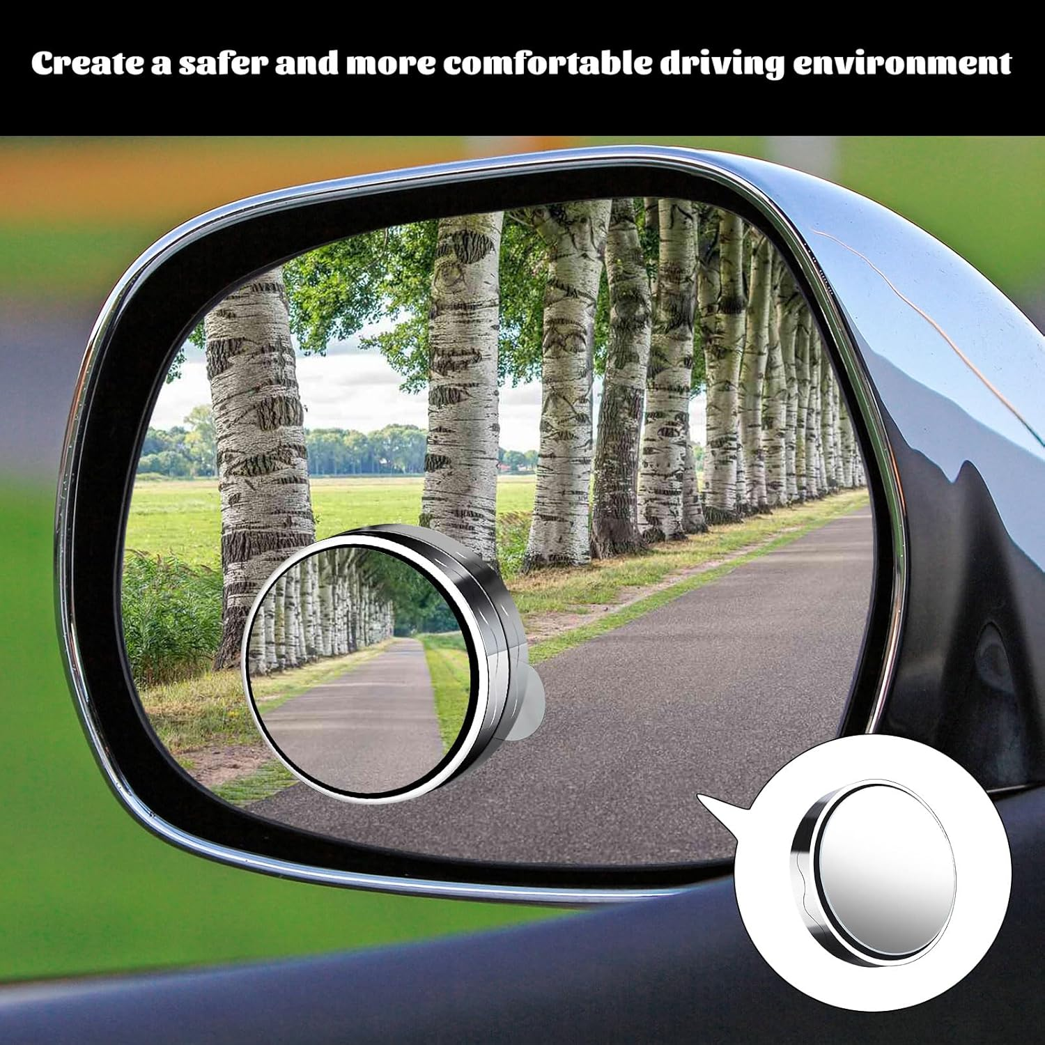 Car Blind Spot Mirror, 4Pcs Blind Spot Mirrors for Cars, Hd Car Mirror, Suction Cup Blind Spot Mirror, 360&deg; round HD Glass Convex Rearview, Auxiliary Mirrors for Jeep,Cars,Truck image number 2