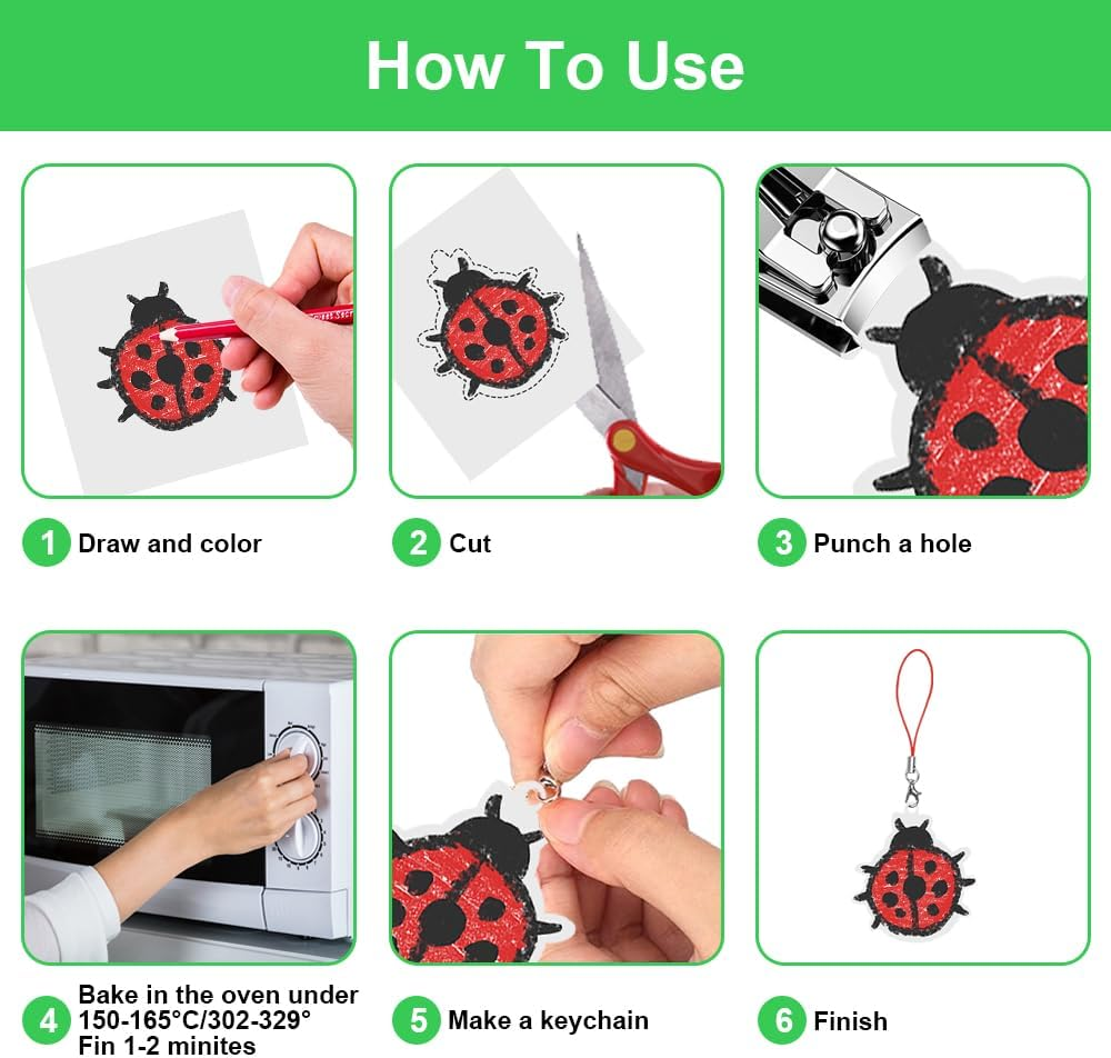 280 Pieces Shrinky Dink Sheets,Shrink Paper Sheets,Shrink Plastic Sheets Kit,Shrink Art,Shrink Plastic Kit,Heat Shrink Plastic Sheet,Shrinky Dink Lined Notebook Paper for Creative Art and Craft image number 4