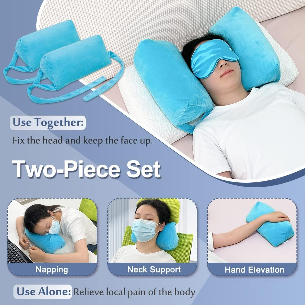 Neck Stabilizer Pillow for Sleeping Head Wedge Positioning Pillow Post Surgery anti Wrinkle Beauty Pillow Face up Medical Straight Neck Pillow Triangle Wedge Back Sleep Training Upright Pillow image number 2