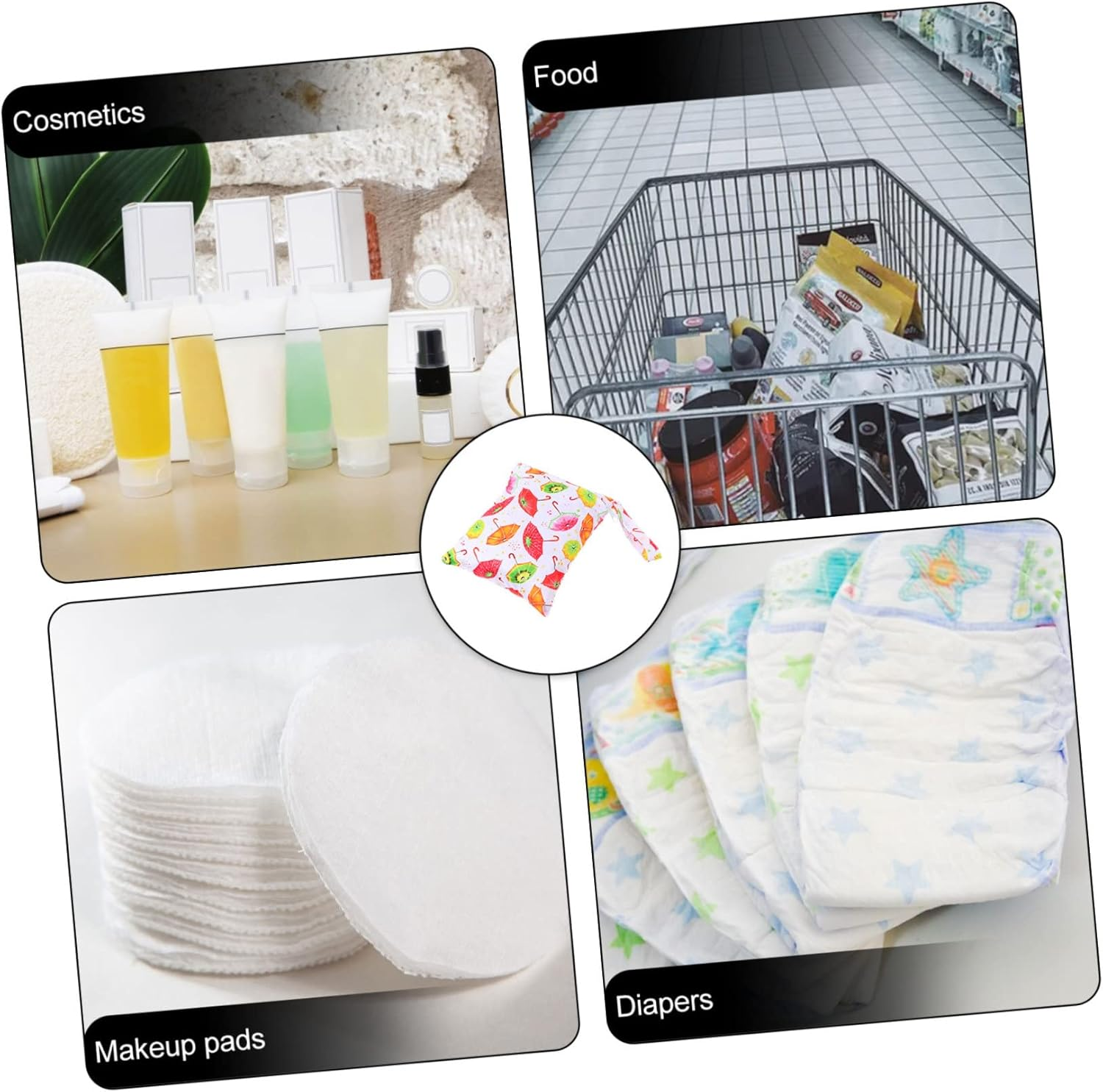 UPKOCH Diaper Storage Pouch Reusable Nappy Bag Breathable Cloth TPU Easy to Find Diapers for Travel Nursery - Assorted Color image number 5