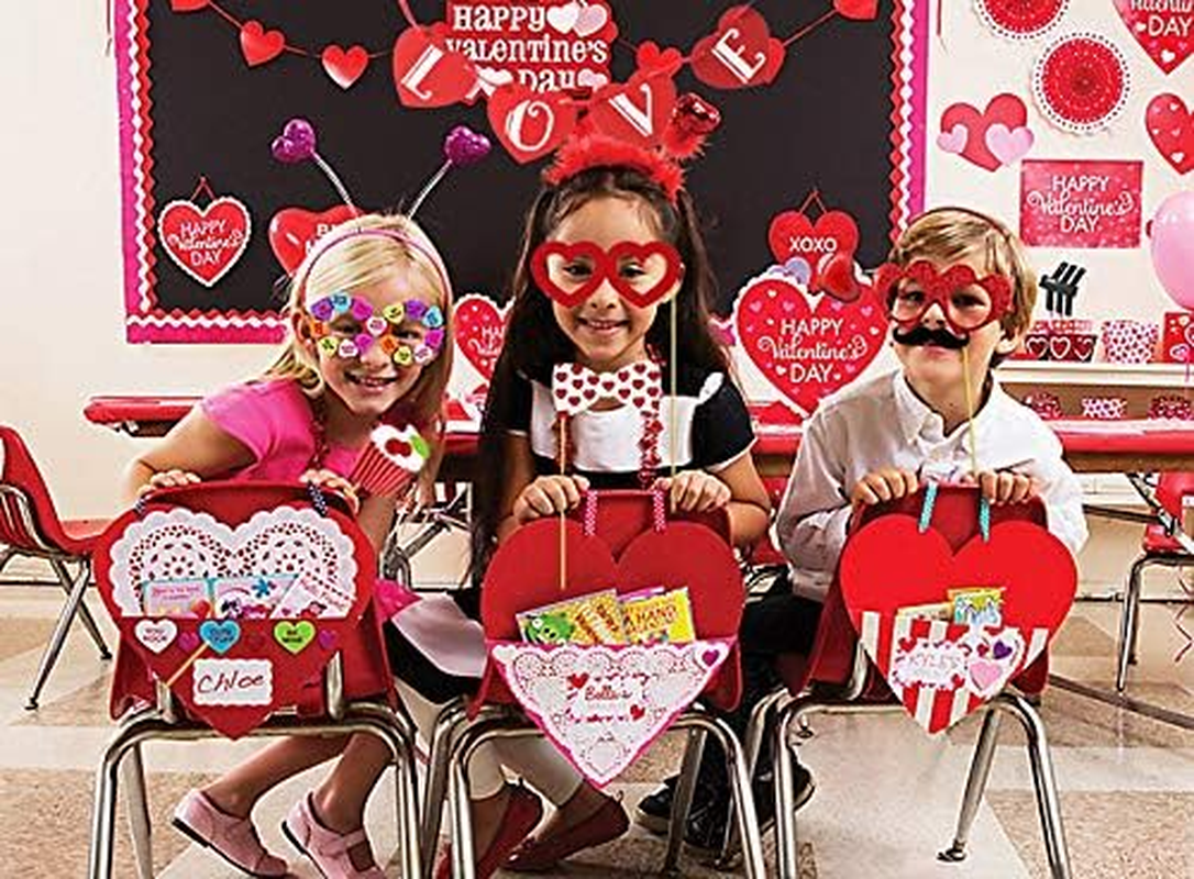 Valentine&rsquo;S Day Photo Booth Props 35 PCS DIY Funny Disguise Props Valentines Day Decorations with Love Banner - Valentines Photography Props Wedding Photo Props image number 5