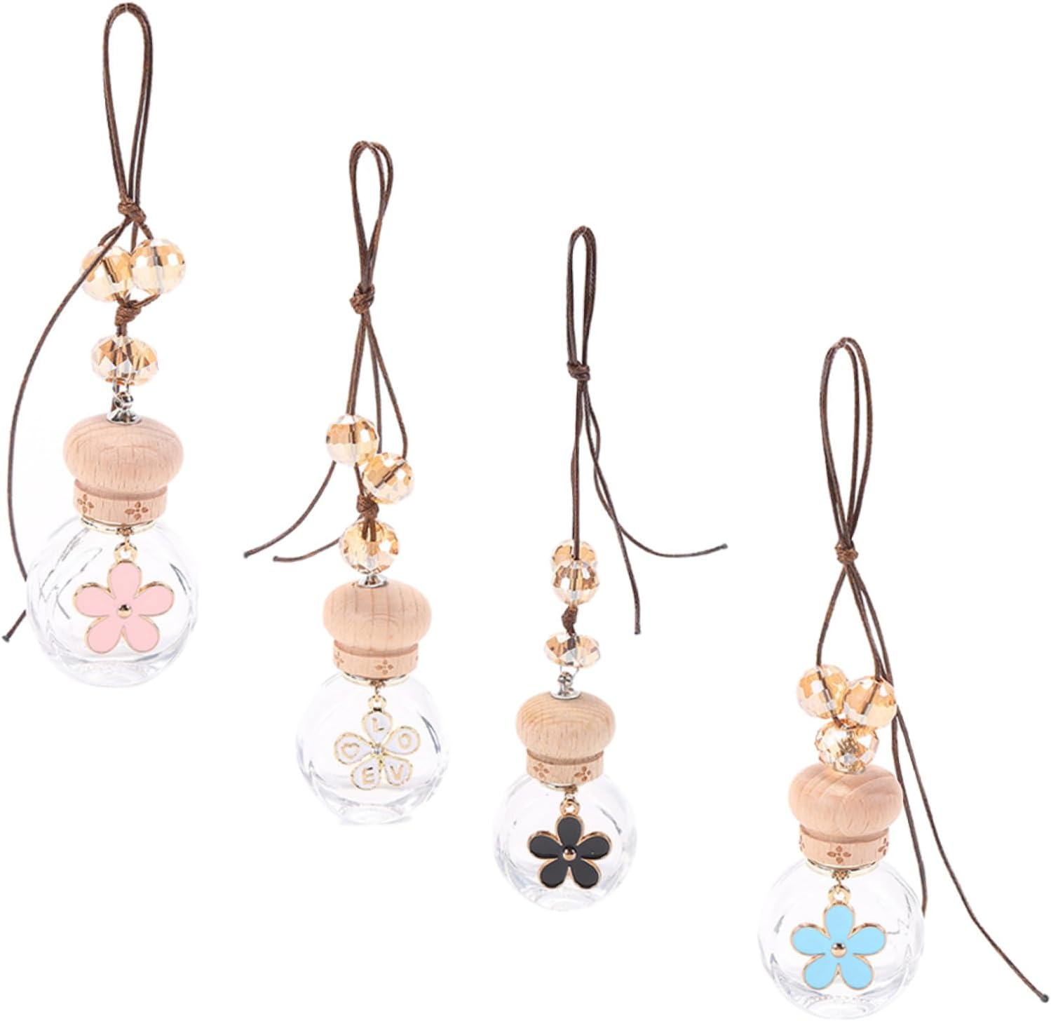4Pcs Car Fragrance Bottle Hanging Perfume Bottles Air Freshener for Car