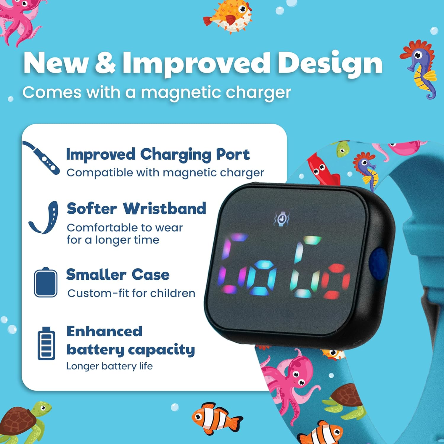 Potty Training Watch for Kids V2 &ndash; a Water Resistant Toilet Reminder Device for Boys & Girls to Train Your Toddler with Fun/Musical & Vibration Interval Reminder with Potty Training Ebook (Ocean) image number 3