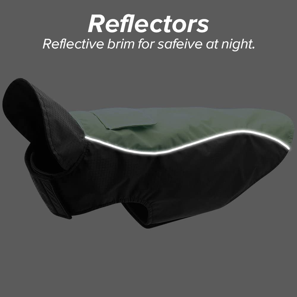 Flashseen Dog Raincoat Waterproof Dog Rain Jacket with Strip Reflective & Leash Hole Winter Dog Vest Warm Rain Coats for Dogs image number 3