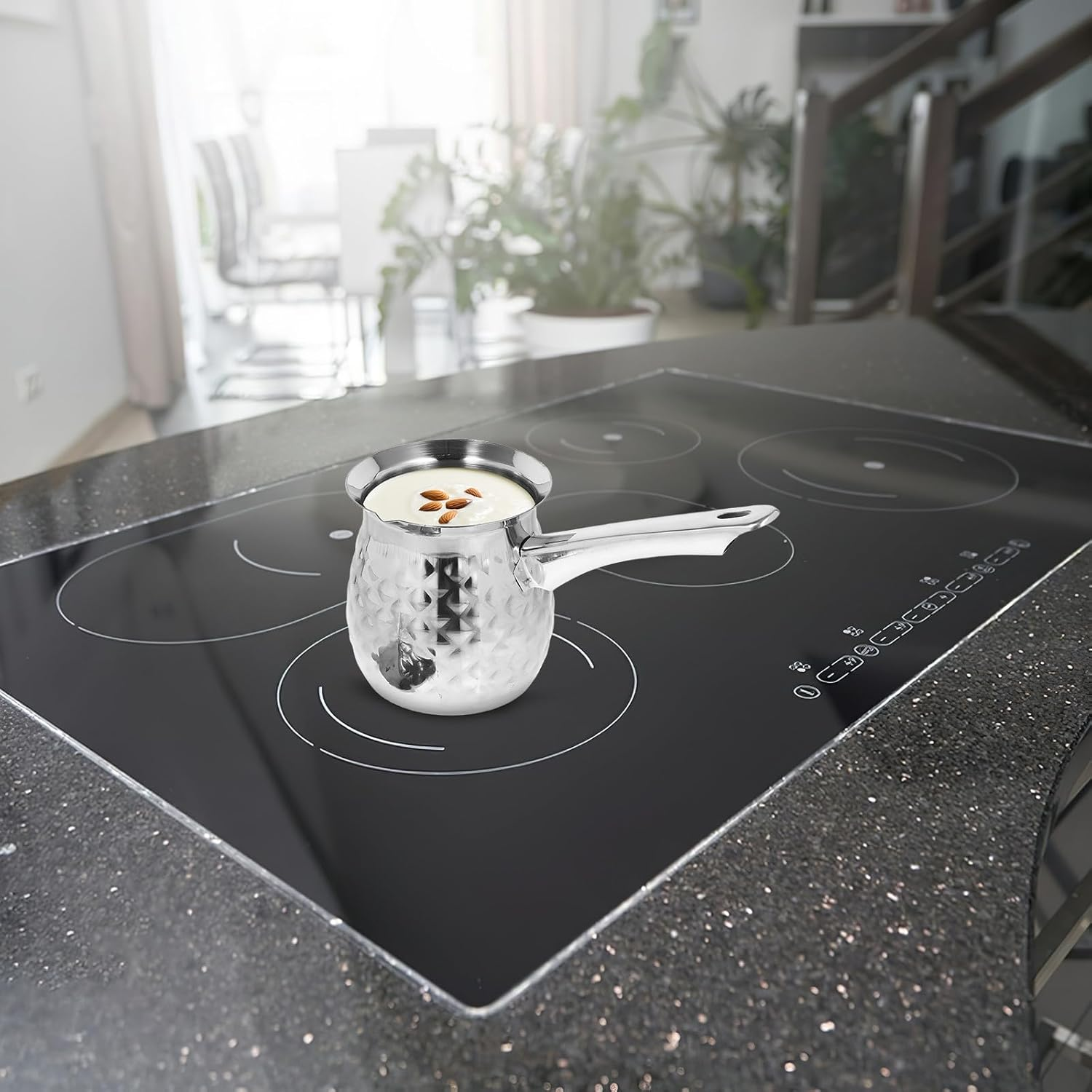 LAPYAPPE Wear-Resistant Stainless Steel Frothing Pitcher Convenient Milk Steaming Jug for Espresso Latte Art Cappuccino Coffee Accessories with Smooth Polished Surface Random Color image number 3