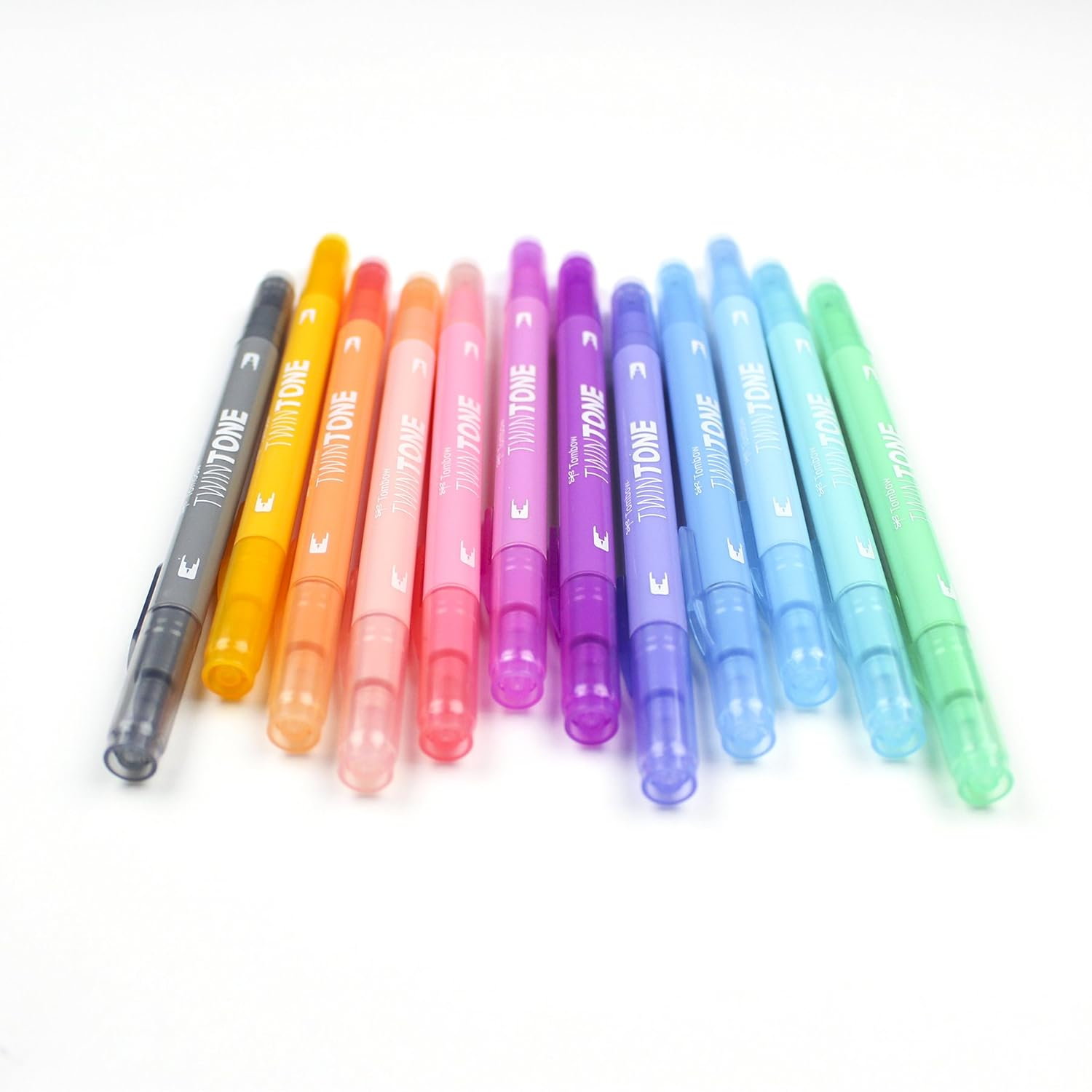 Tombow Twintone Pastel Marker 12-Pieces Set, Multicolour, One Size image number 2