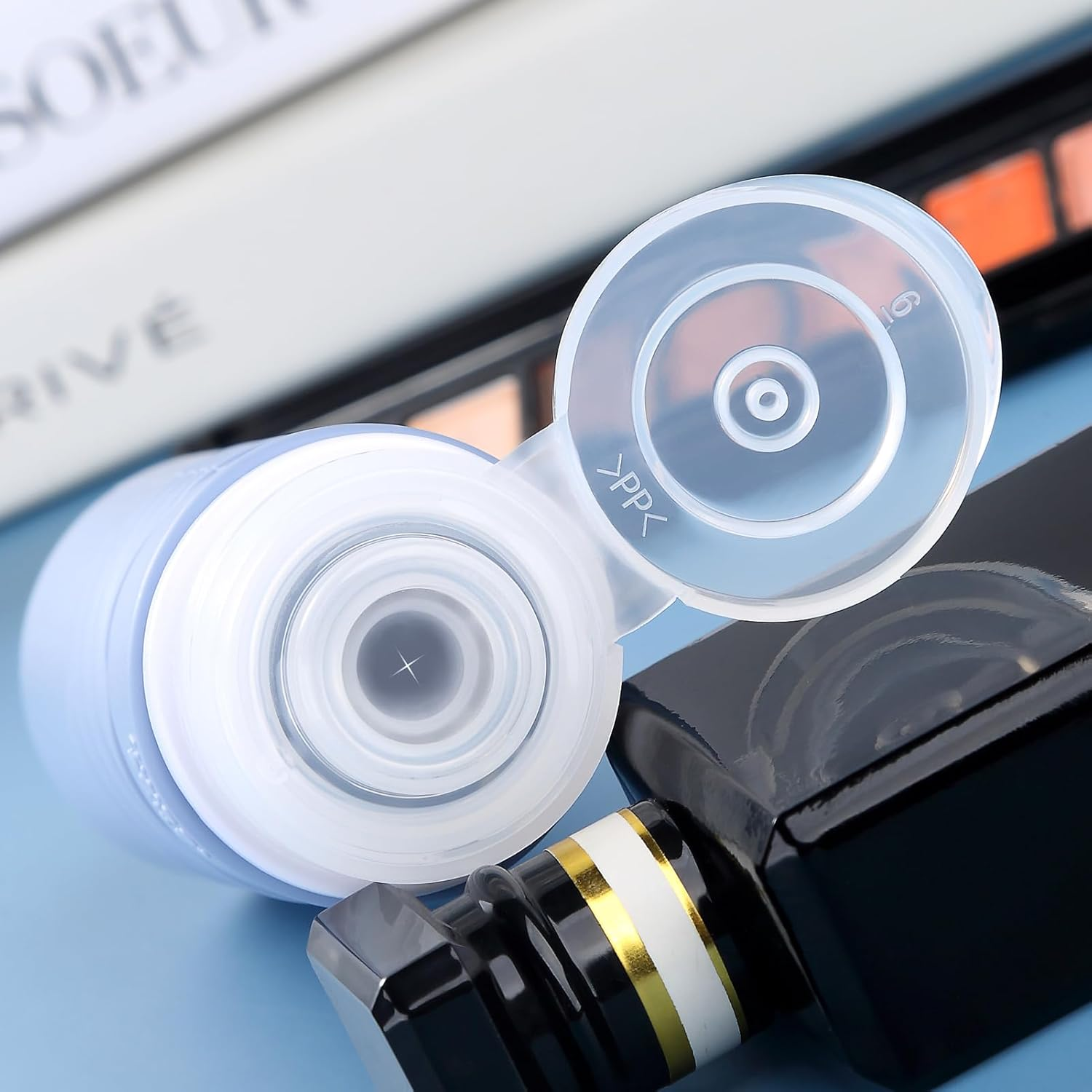 Gemice 4 Pack 3Oz Silicone Travel Bottles, TSA Approved, Leak Proof, BPA Free, Reusable, Wide Mouth, for Travel, Camping, Sports, Home Storage