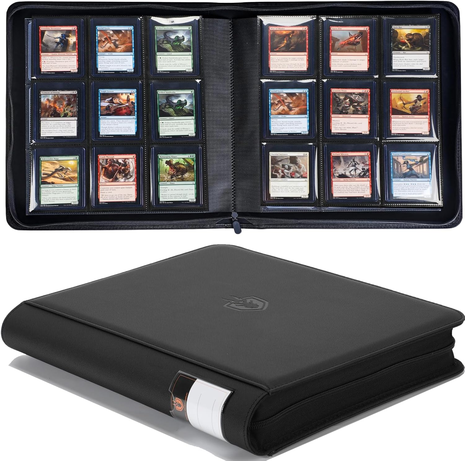 Toploader Binder, Holds 288 Toploads - 9-Pocket Top Load Binder for 3" X 4" Rigid Card Holders for Trading Cards TCG MTG or Sports Cards-Lb-Black image number 3