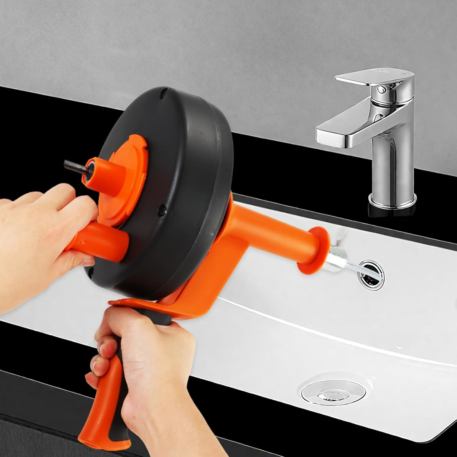 Pipe Cleaning Spiral 13 M, Drain Cleaner Spiral for Pipe Cleaning, Reusable Drain Spiral Pipe Spiral with Waterproof Gloves, Can Be Connected to an Electric Drill image number 1