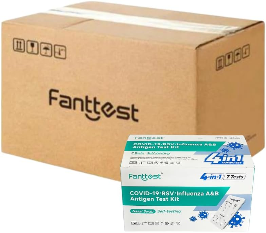 Fanttest 4 in 1 COVID-19 /Rsv/Influenza A&B Antigen Test Kit for Self-Testing (7 Pack) image number 1