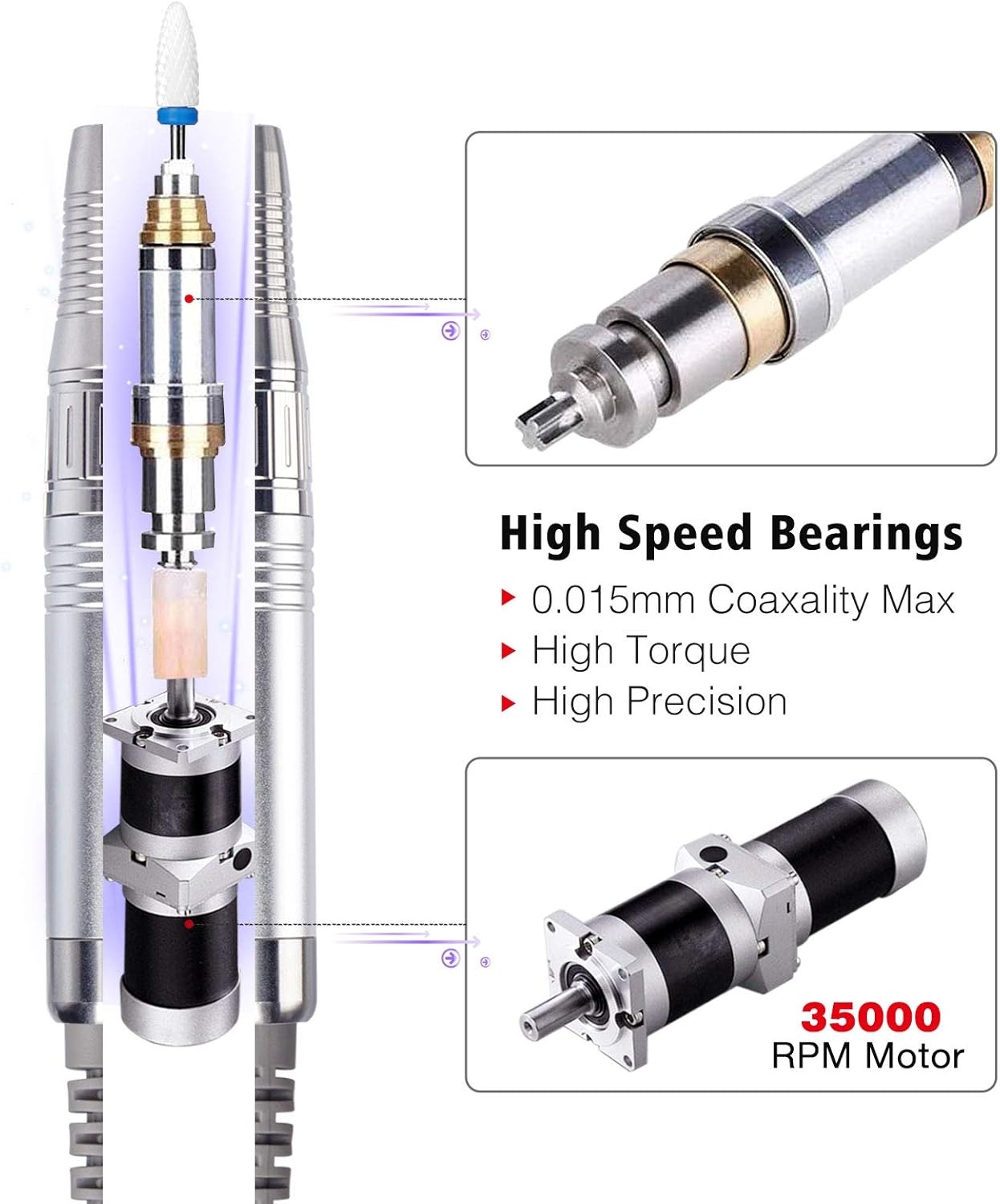 IMENE Brushless Nail Drill Handpiece image number 1