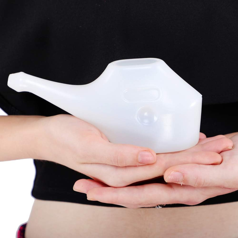 Qwikflo Economy, Light-Weight Neti Pot - Handy, Compact and Travel Friendly (White) (1 White, 10 Sachet Salt) - 1 White image number 2