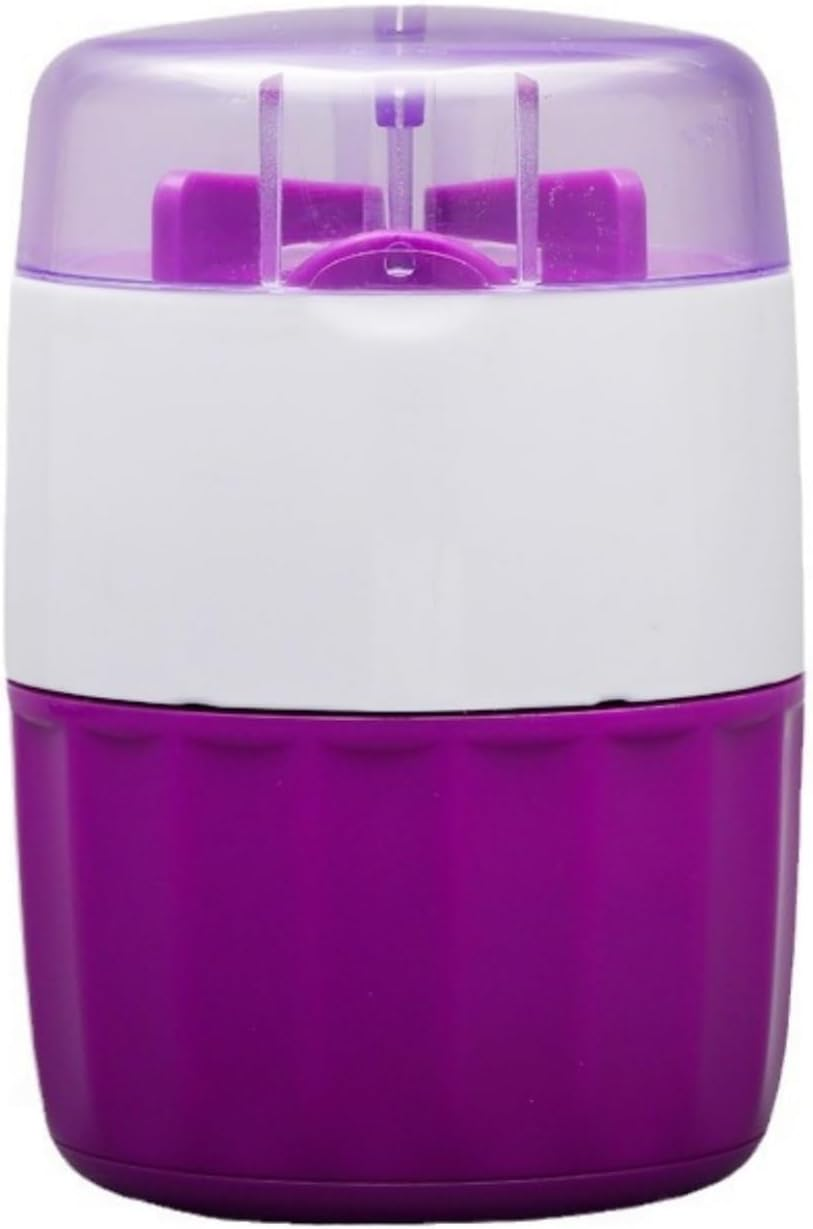 3-In-1 Pill Crusher Pills Cutter with Storage Box，Pill Grinder with Stainless Steel Grinding Pestle, Fine Powder, Pills Crushers for Elderly and Pets (Purple/White)