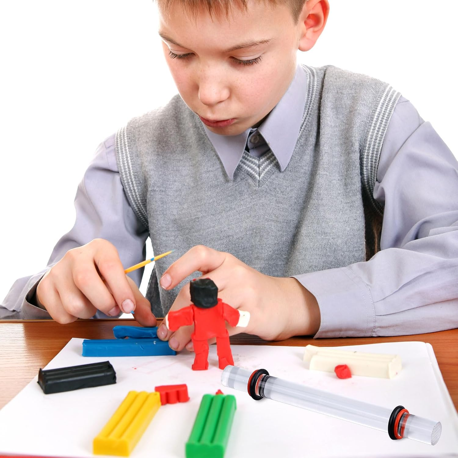 Polymer Clay Roller Tool, Clay Roller Pin Acrylic Roller for Polymer Clay Clear Acrylic Clay Roller with Thickness Rings Polymer Clay Tools for Clay Art Crafts DIY image number 4