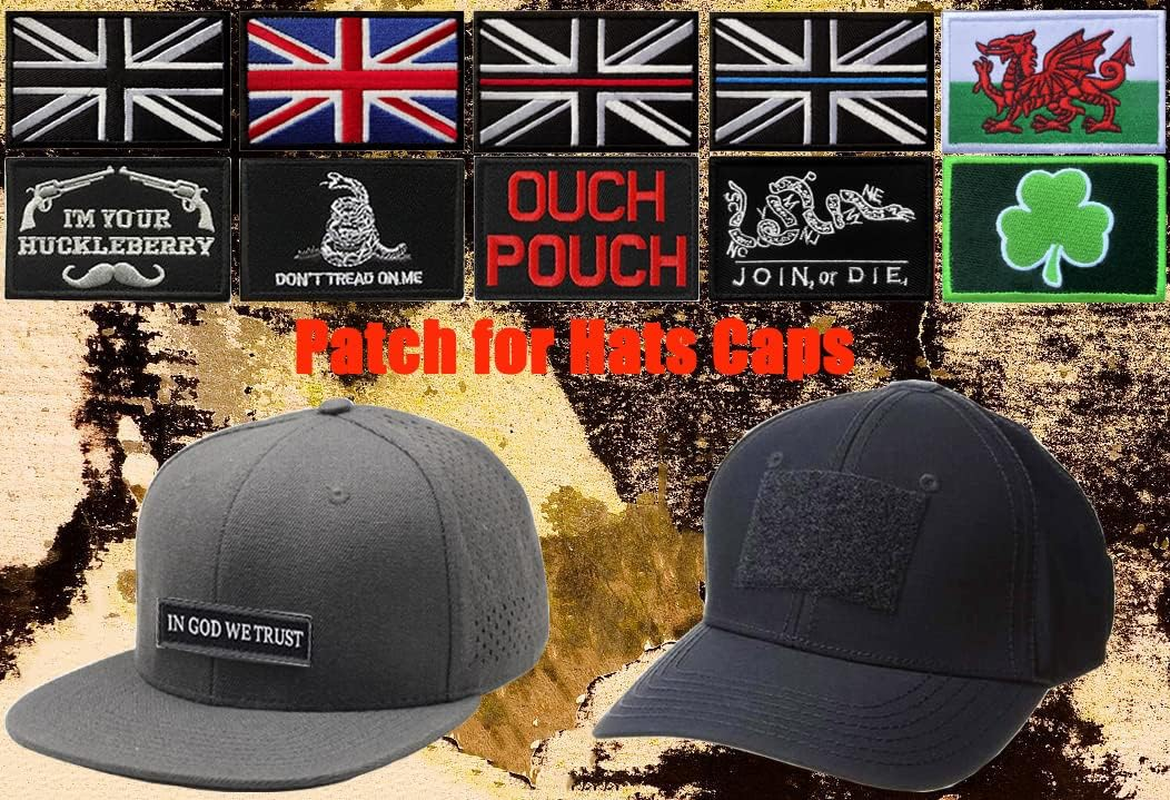 Zcketo 2 PCS United Kingdom British Union UK Wales Welsh Dragon Patch Hook and Loop Embroidered National Emblem Patch for Football Billiards Clothes Jersey Backpack Caps Travel Tactical - Blue image number 3