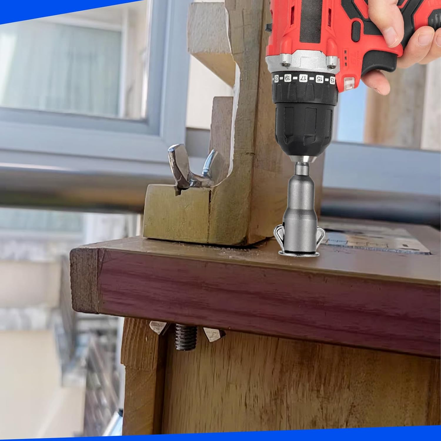 SPEEDWOX 2PCS Power Wing Nut Driver Set 1/4 Inch Hex Shank Steel Drills Bits Wing Nuts Drill Bit Socket Wrenches Tools Slot Set for Panel Nuts C Hook Bolts Eye Screws Q-Hanger image number 2