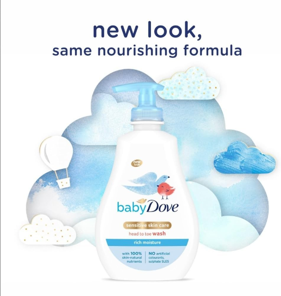 Baby Dove Rich Moisture Body Wash 400Ml Wash for Babies or Newborn with Dry or Eczema-Prone Skin image number 1