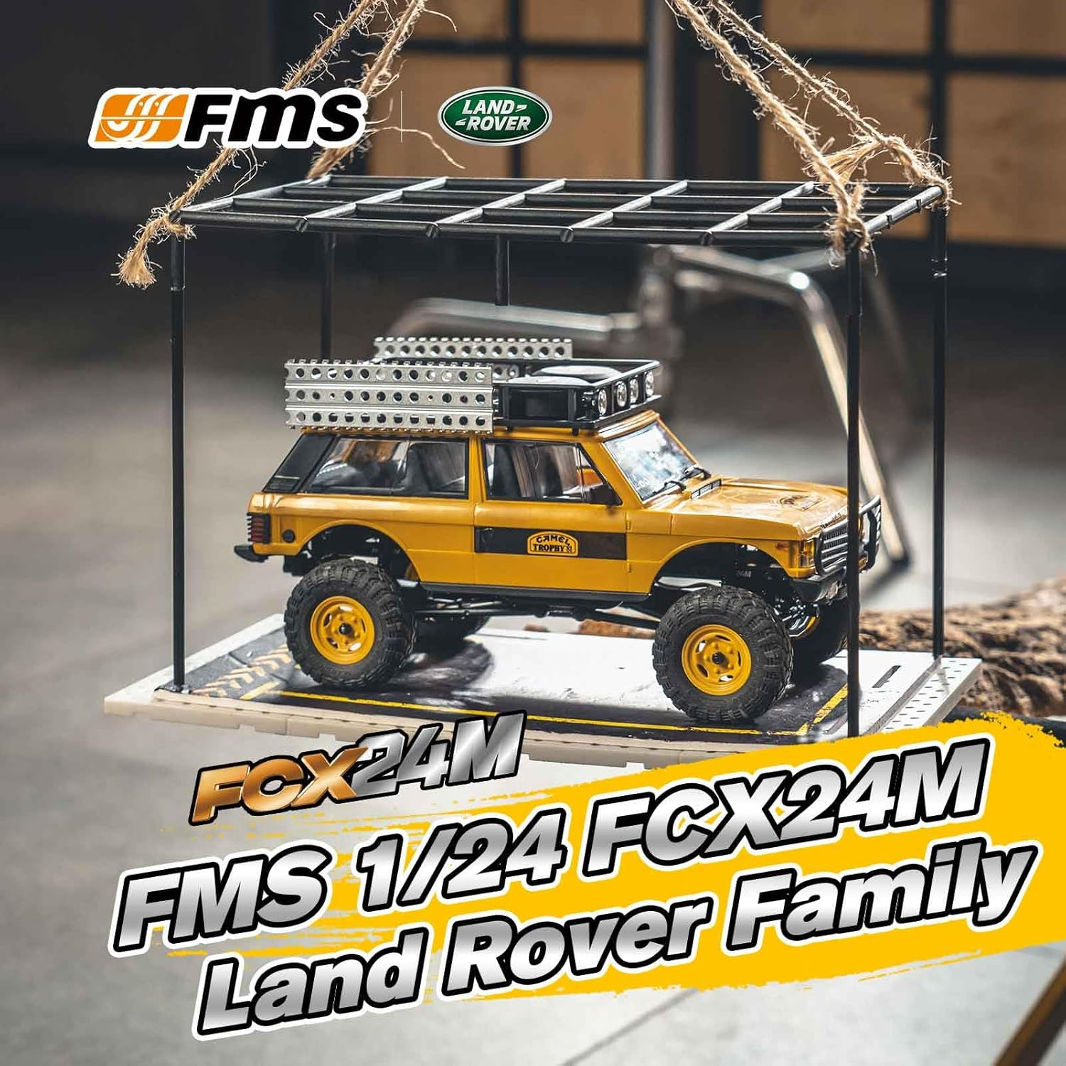 FMS 1/24 RC Crawler, FCX24M Land Rover Discovery, 2.4Ghz Off-Road RC Rock Crawler with Lighting Effects, Speed Switch and Accessory Packs, RC Cars for Adults image number 1