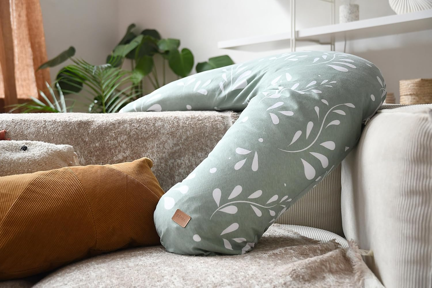 Beaba Big Flopsy Maternity and Nursing Pillow, Print Jersey Nature image number 4