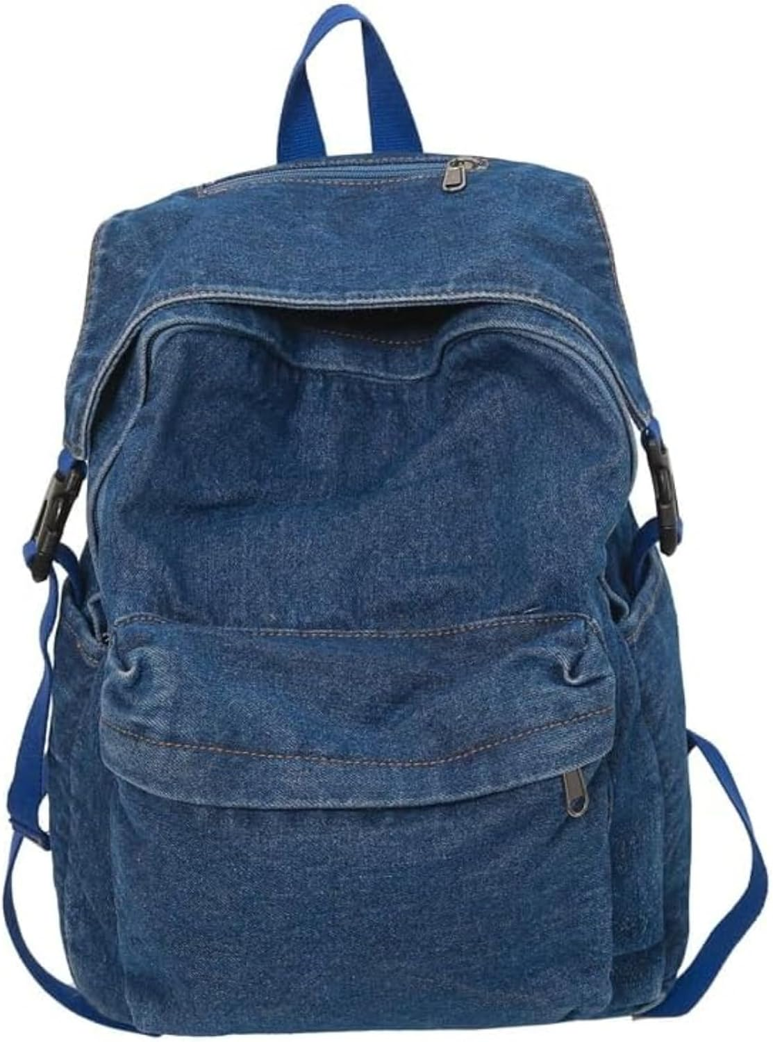 Generic Classic Retro Denim Backpack Aesthetic Shoulder Bag Lightweight Daypack Casual Jeans Backpack for College