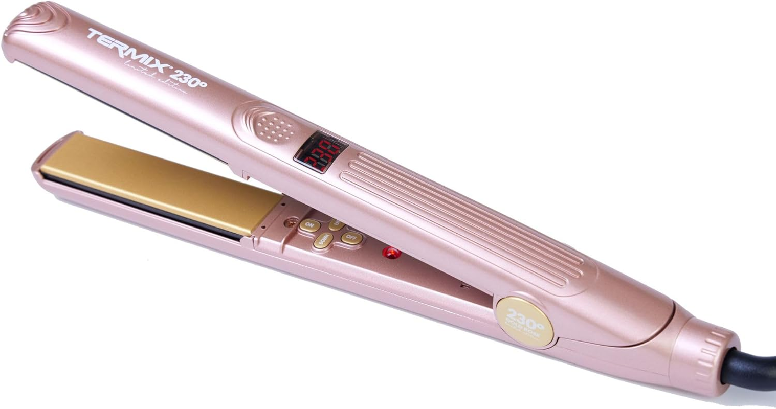 Termix Professional Iron 230&ordm; Gold Rose Limited Edition, Ceramic and Tourmaline Plates, Ionic and Nanotechnology, Digital Temperature Controller, Perfect Finish image number 2