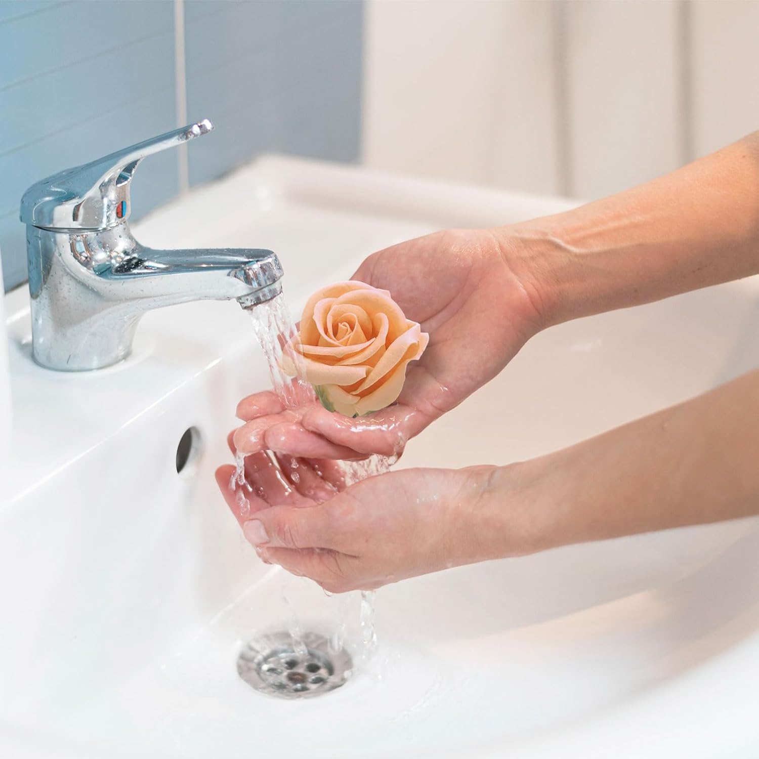 Rose Bath Soap - Rose Flower Floral Scented Rose Soap Petals in Flower Box, Transparent Window Soap Flower for Women Plant Essential Oil Flower Soap Set for Birthday Valentine&rsquo;S Christmas （Orange） image number 2