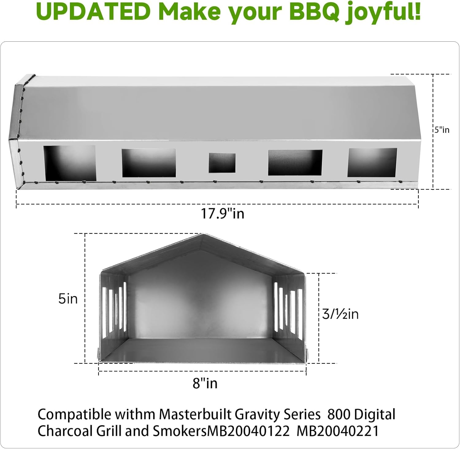 Upgrade Heat Manifold for Masterbuilt Gravity Series 800 Digital Charcoal Grill Replacement, 9904200046, Compatible with Smokers MB20040122 MB20040221 image number 3