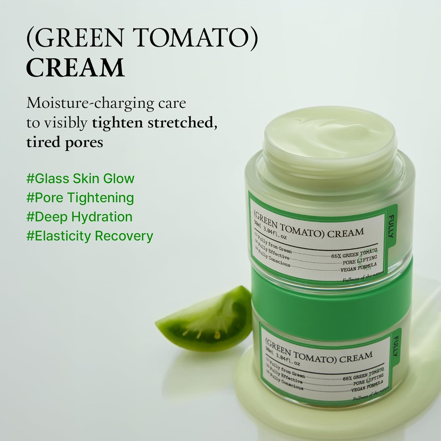 FULLY Green Tomato Facial Cream, Pore Lifting with 65% Green Tomato Extract and Vitamin C, Facial Moisturizer for Hydration and Elastcity, Fragrance Free, Vegan & Dermatologically Tested, 90Ml image number 6