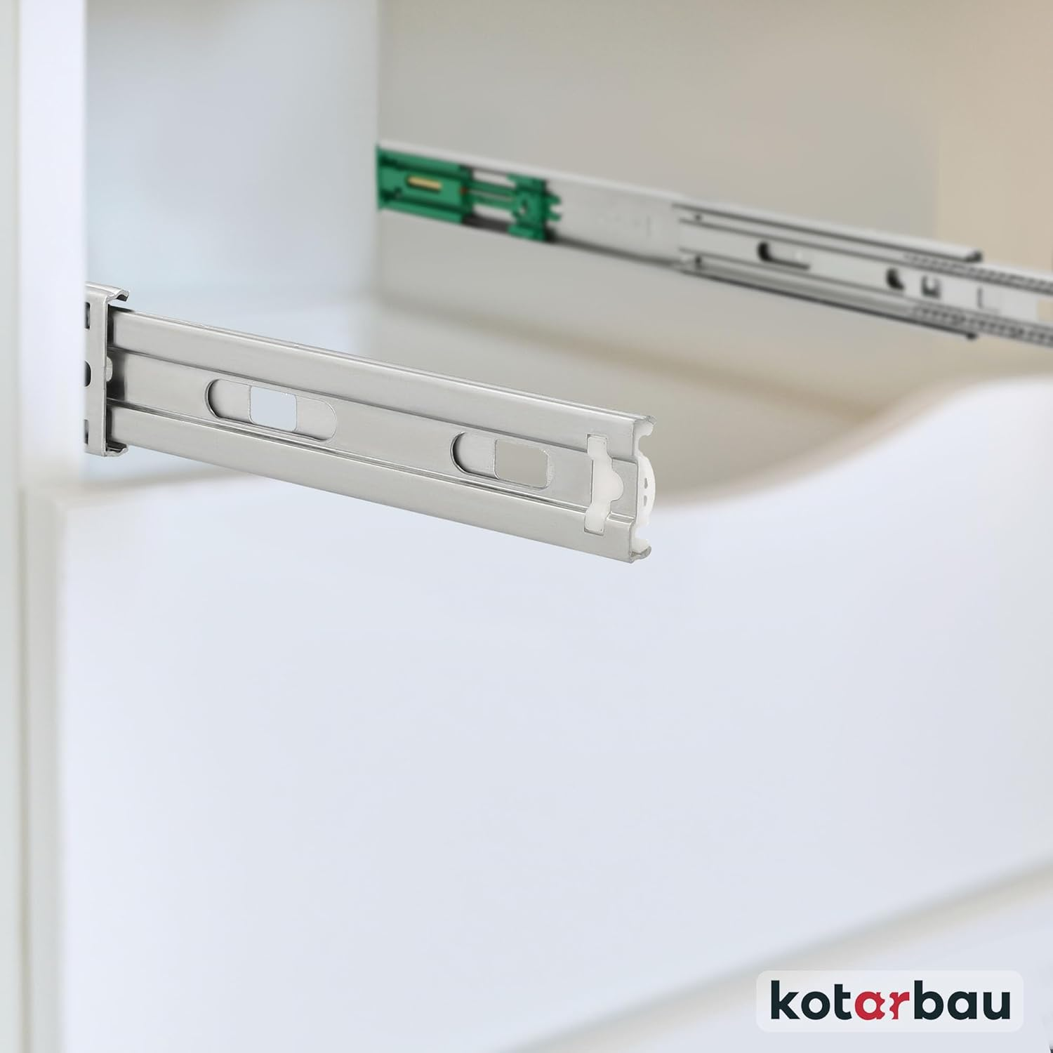 KOTARBAU Drawer Runners, Full Extension, Drawer Runners, 500 Mm, Self-Closing, Steel Drawer Runners, Soft Close Pull-Outs, Drawer Runners for Drawers, Full Extension, Telescopic Runners