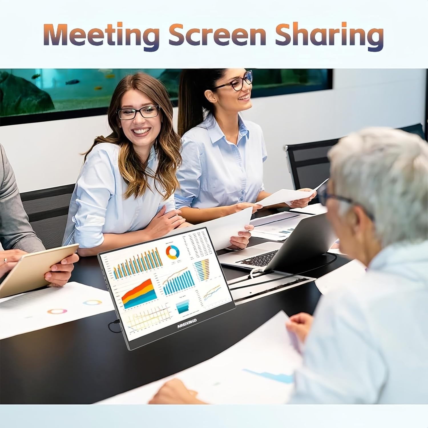 AIREIXINGD 15.6'' Portable Monitor FHD 1080P Kickstand Portable Laptop Monitor IPS Computer External Screen USB C HDMI Display for PC MAC Phone Xbox PS5 image number 3