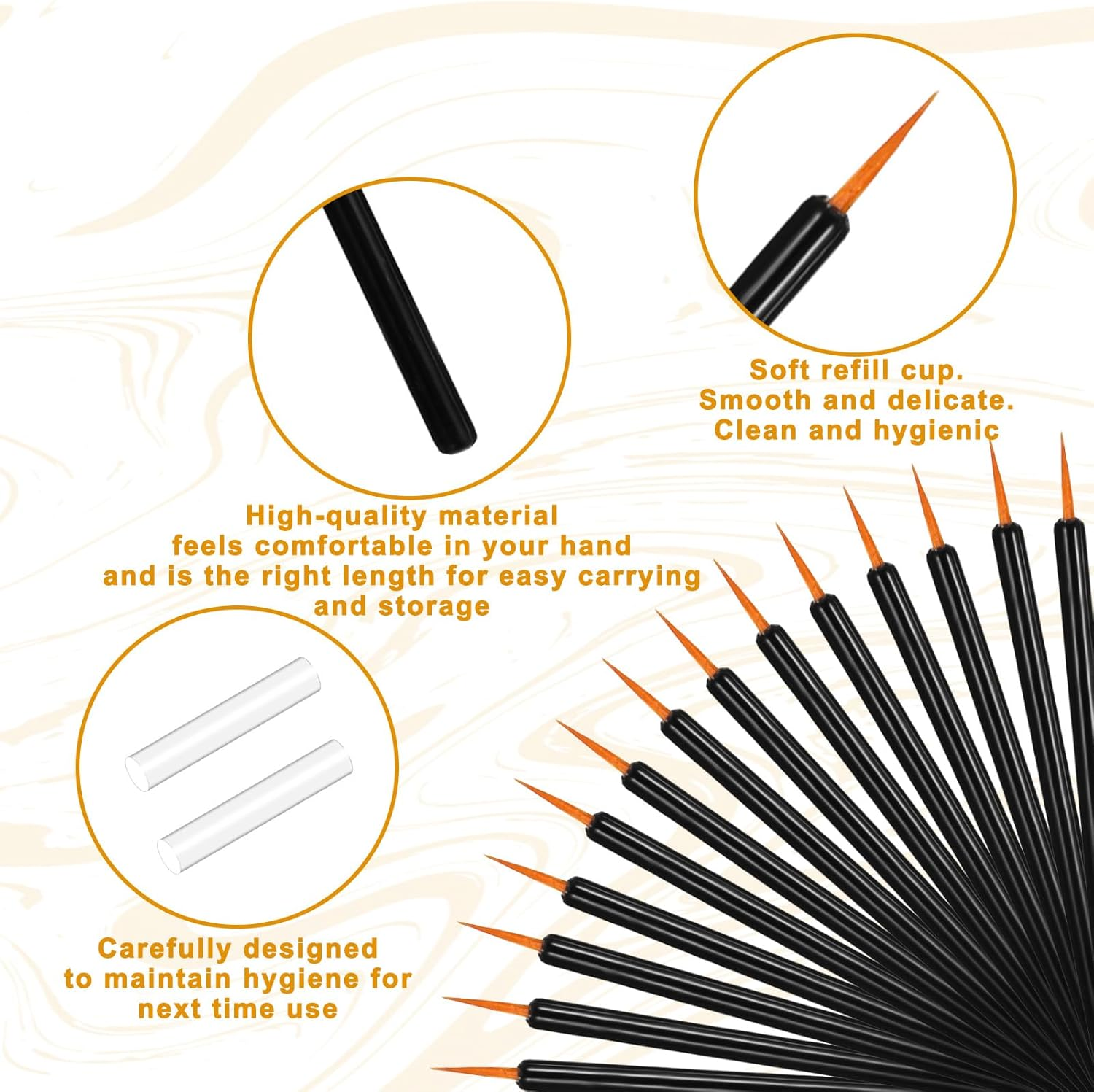 150 Pcs Disposable Eyeliner Brush Set Ultra-Fine Point Eye Liner Applicator Cosmetic Eyelash Brush Wands Applicator Black Makeup Eye Liner Tools for Eyelash Lip Liner Liquid Eyeliner Lipstick image number 3
