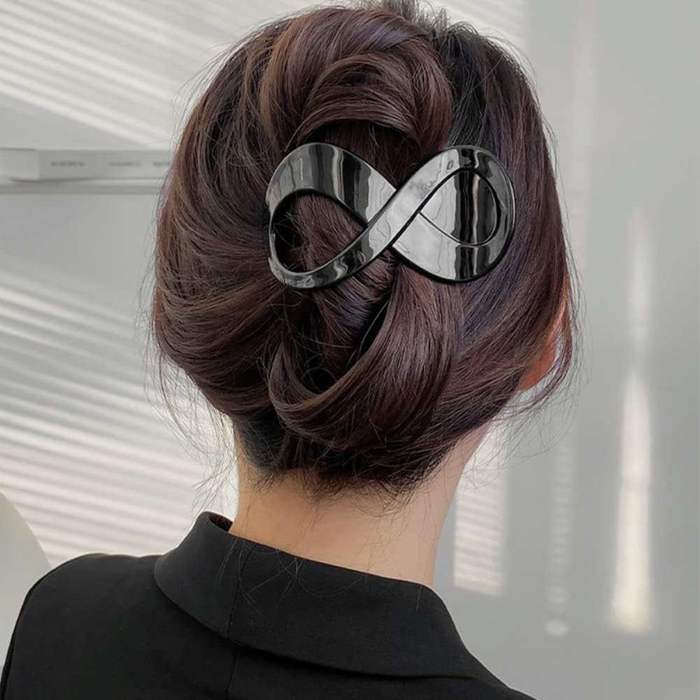 4 Pcs French Concord Flat Hair Clips, 3.35 Inch Curved Hair Claw Alligator Hair Clips Volume Strong Hold Banana Barrettes Hair Clamps Jaw Clips for Women image number 6