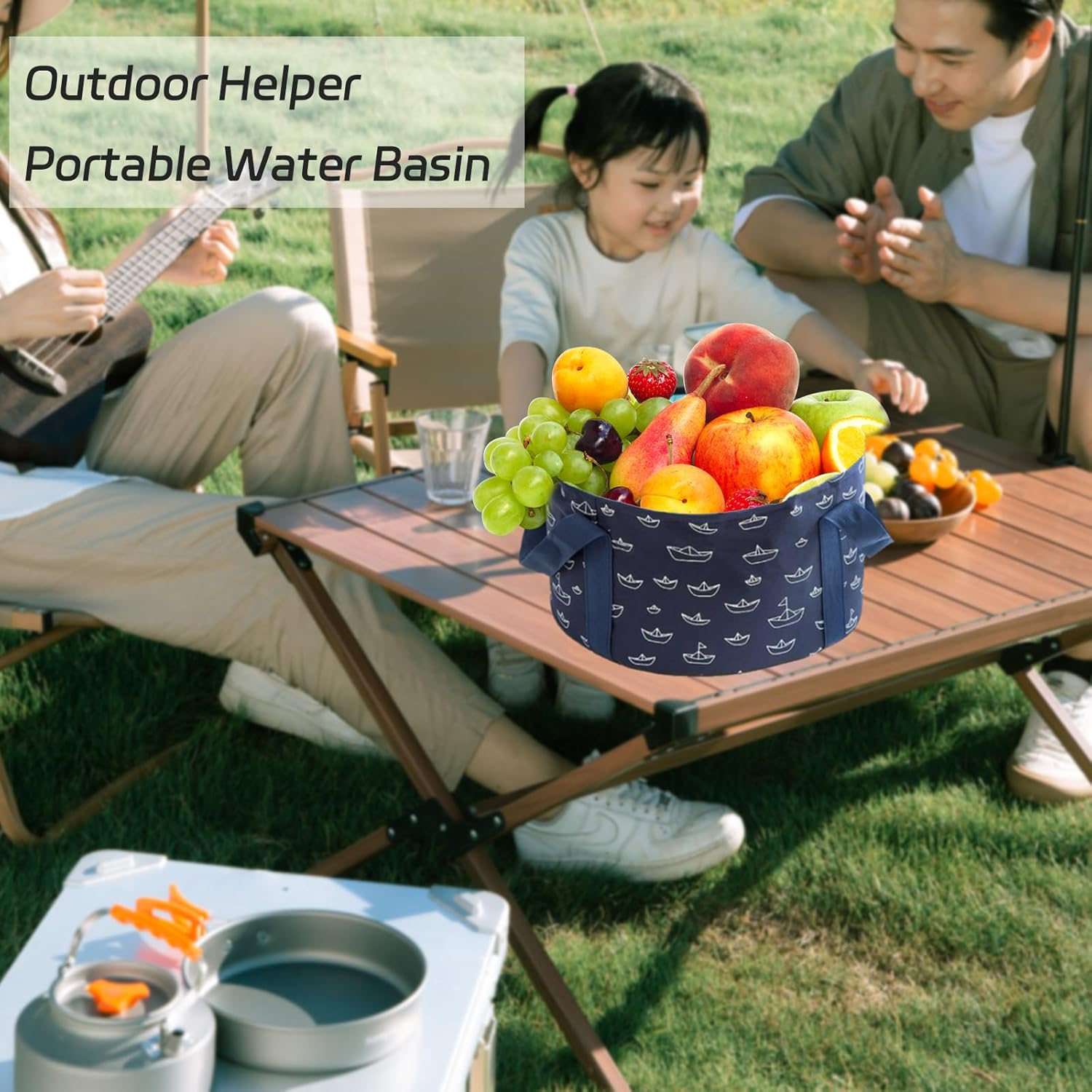 Foot Bath Basin,13.8 Diameter, 7.5 Inches High Portable Travel Collapsible Foot Basin Folding Foot Bath Tub Soaking Feet Bucket for Camping Washing image number 4
